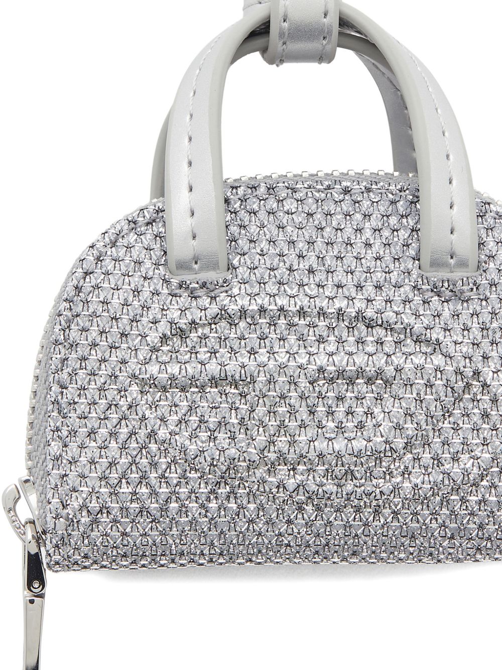 Diesel Sparkly Textured Charm Mini Bag — Silver, view 3