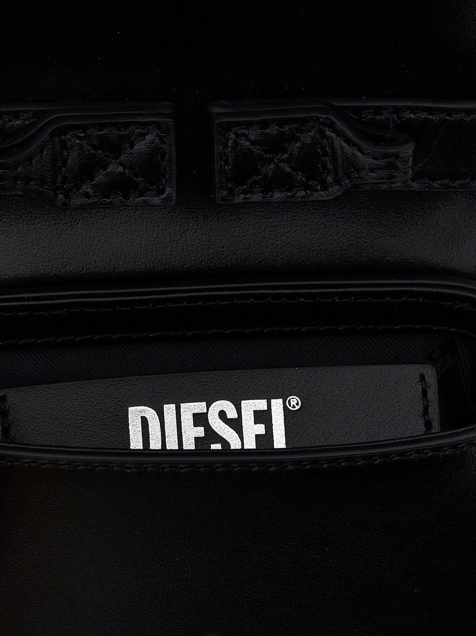 Diesel Leather Shoulder Bag — Black, view 4
