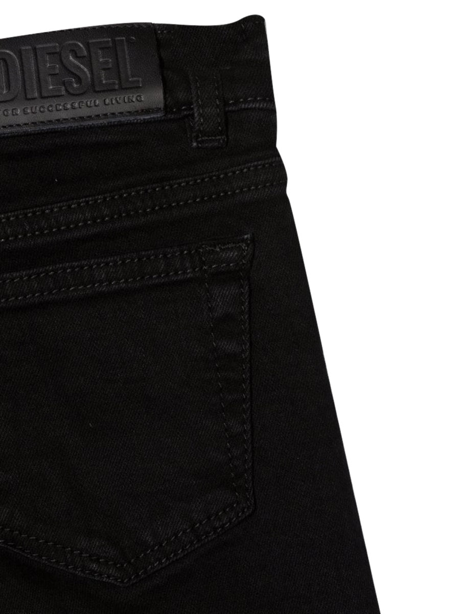 Diesel Cotton-Elastane Trousers — Black, view 2