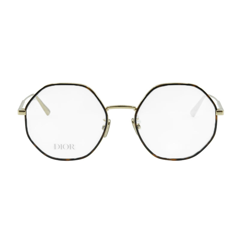 Dior Round Full Rim Metal Eyeglasses — Gold, view 2