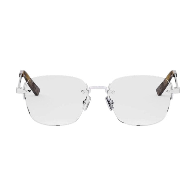 Dior Square Rimless Metal Eyeglasses — Silver, view 2