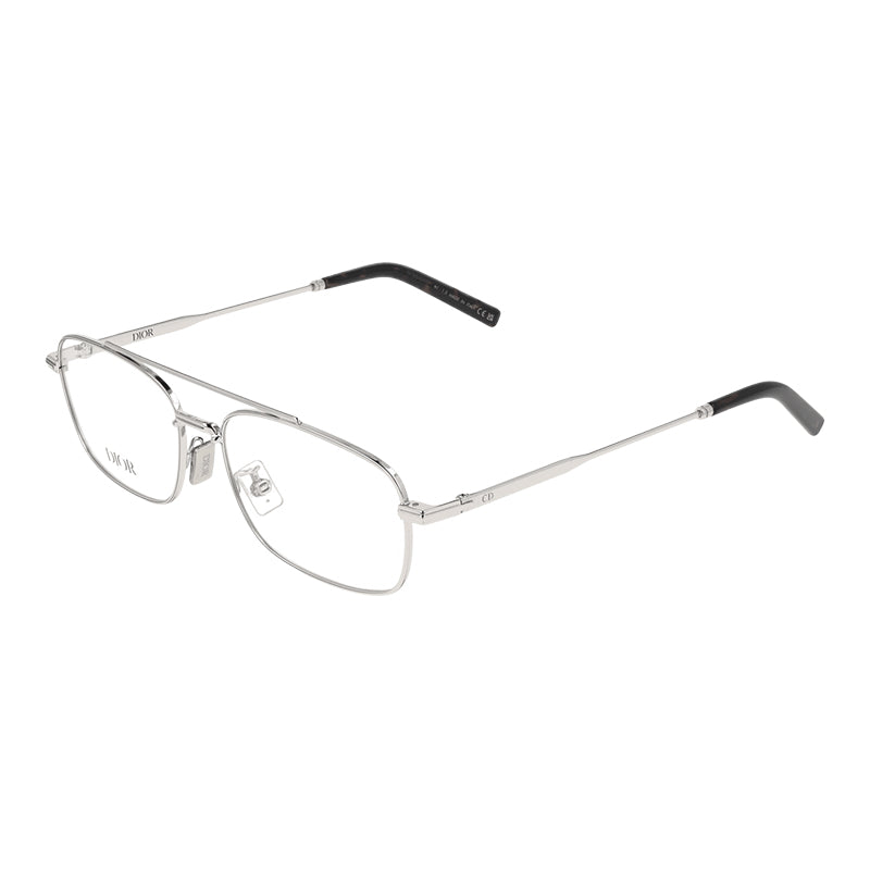 Dior Rectangle Full Rim Metal Eyeglasses — Silver by Dior