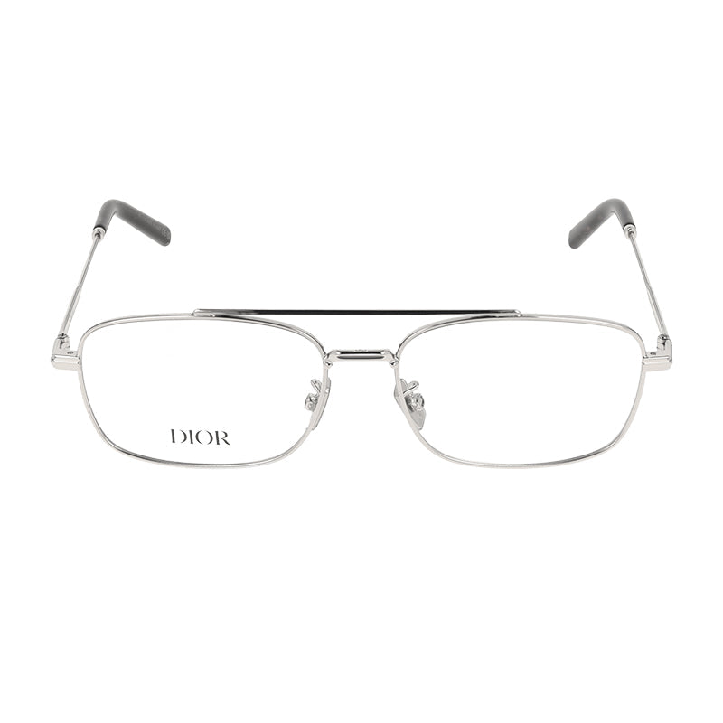 Dior Rectangle Full Rim Metal Eyeglasses — Silver, view 2