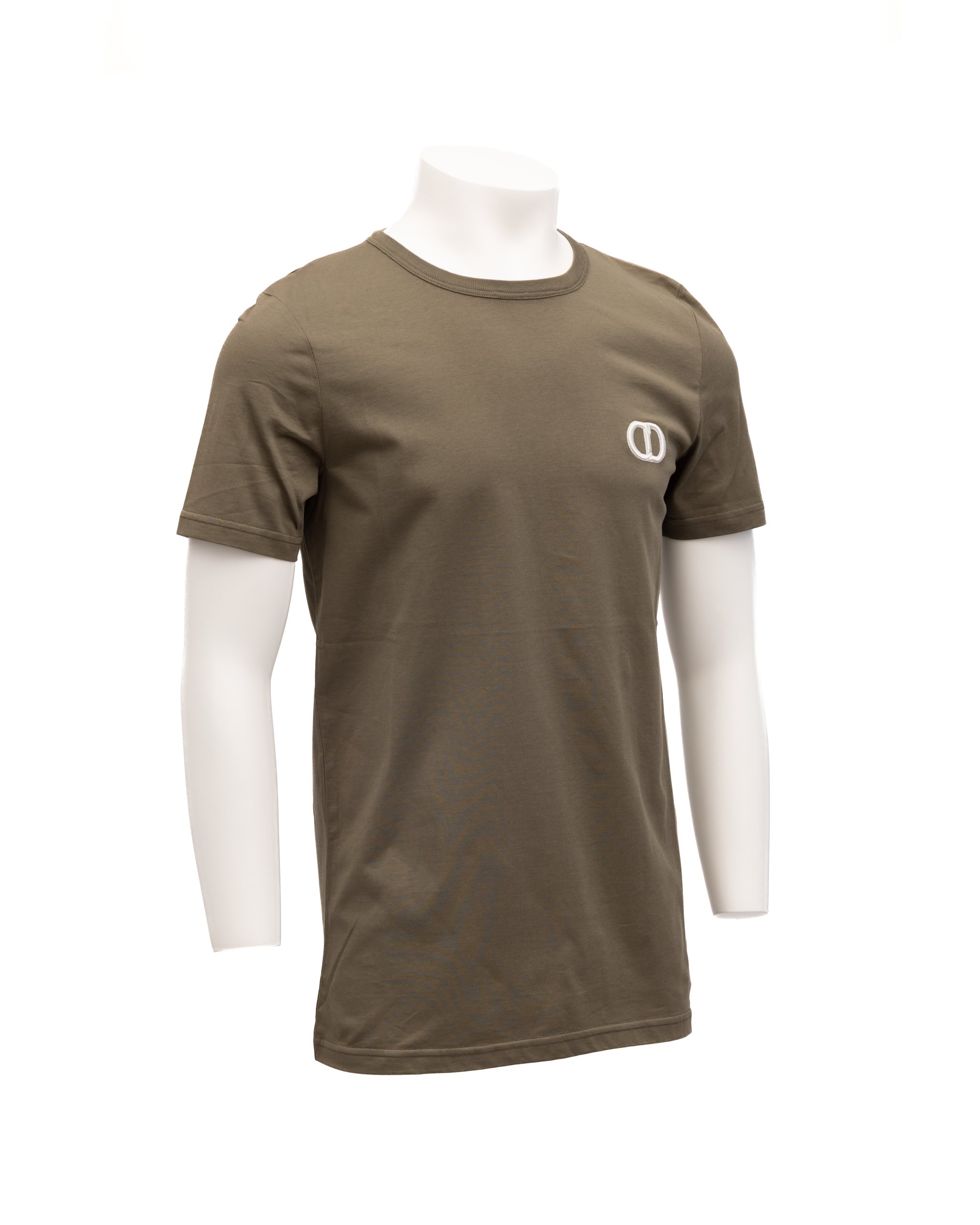 Dior Logo-Embroidered Cotton T-Shirt — Green, view 2