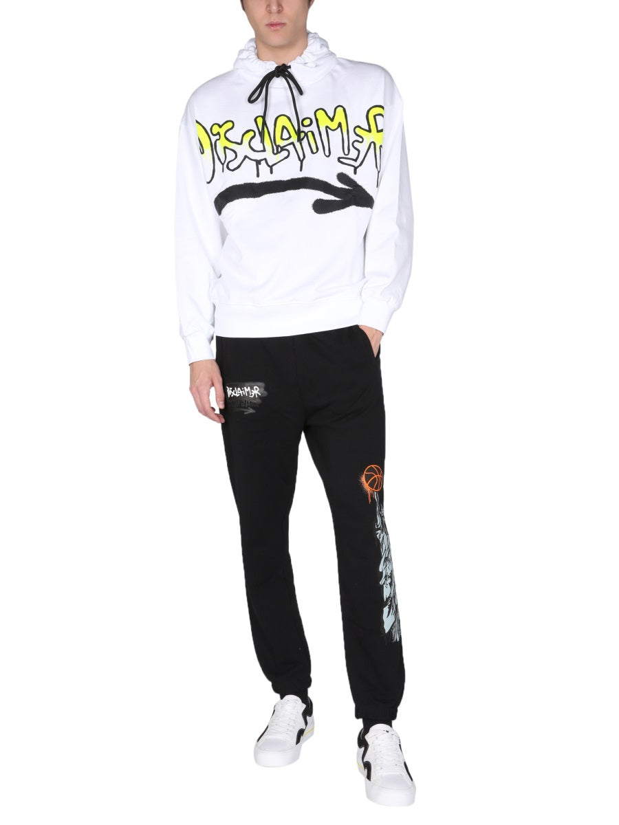 Disclaimer Logo-Print Cotton Sweatshirt — White by Disclaimer