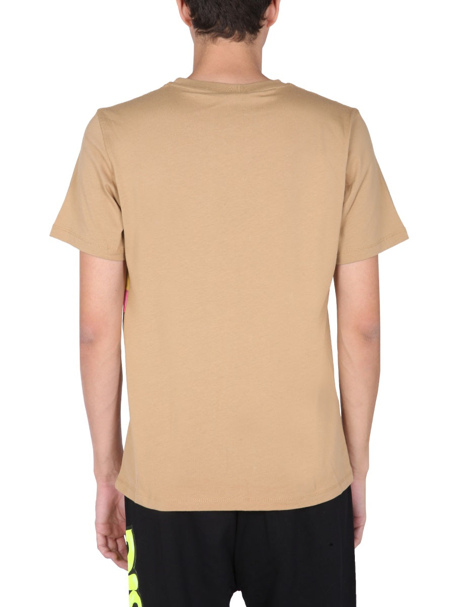 Disclaimer Screen-Printed Cotton T-Shirt — Brown, view 4
