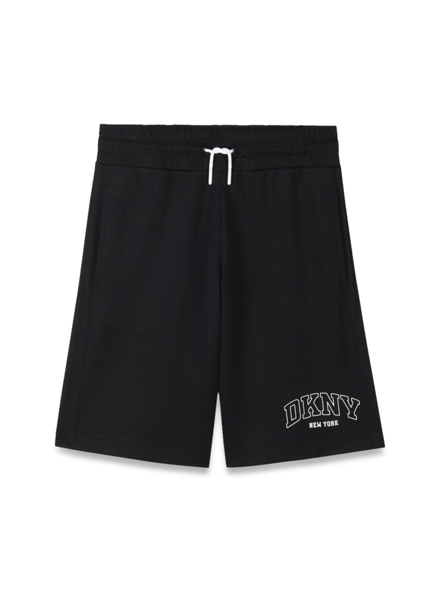 DKNY Lightweight Polyester Bermuda Shorts — Black by DKNY