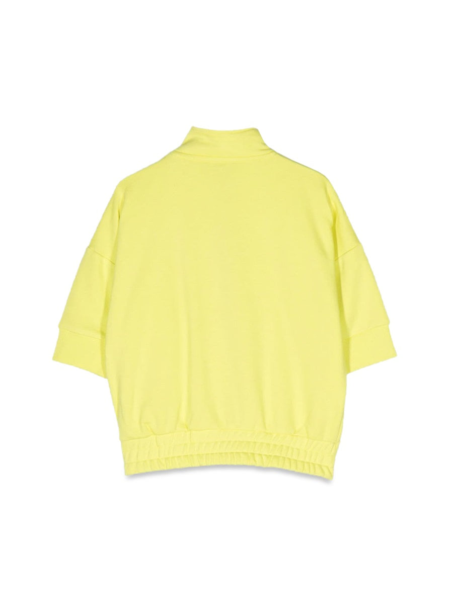 DKNY Short-Sleeve Zipped Cotton Cardigan — Yellow, view 3