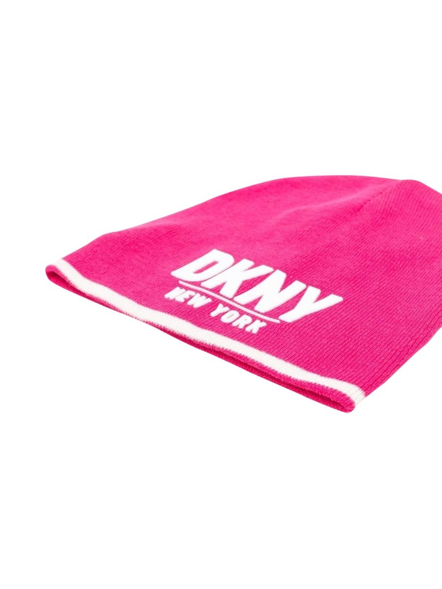 DKNY D31291K_49N Cotton-Acrylic Blend Beanie — Fuchsia, view 2