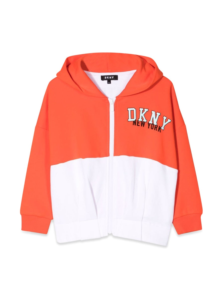 DKNY Cotton Hooded Hooded Cardigan — Pink by DKNY
