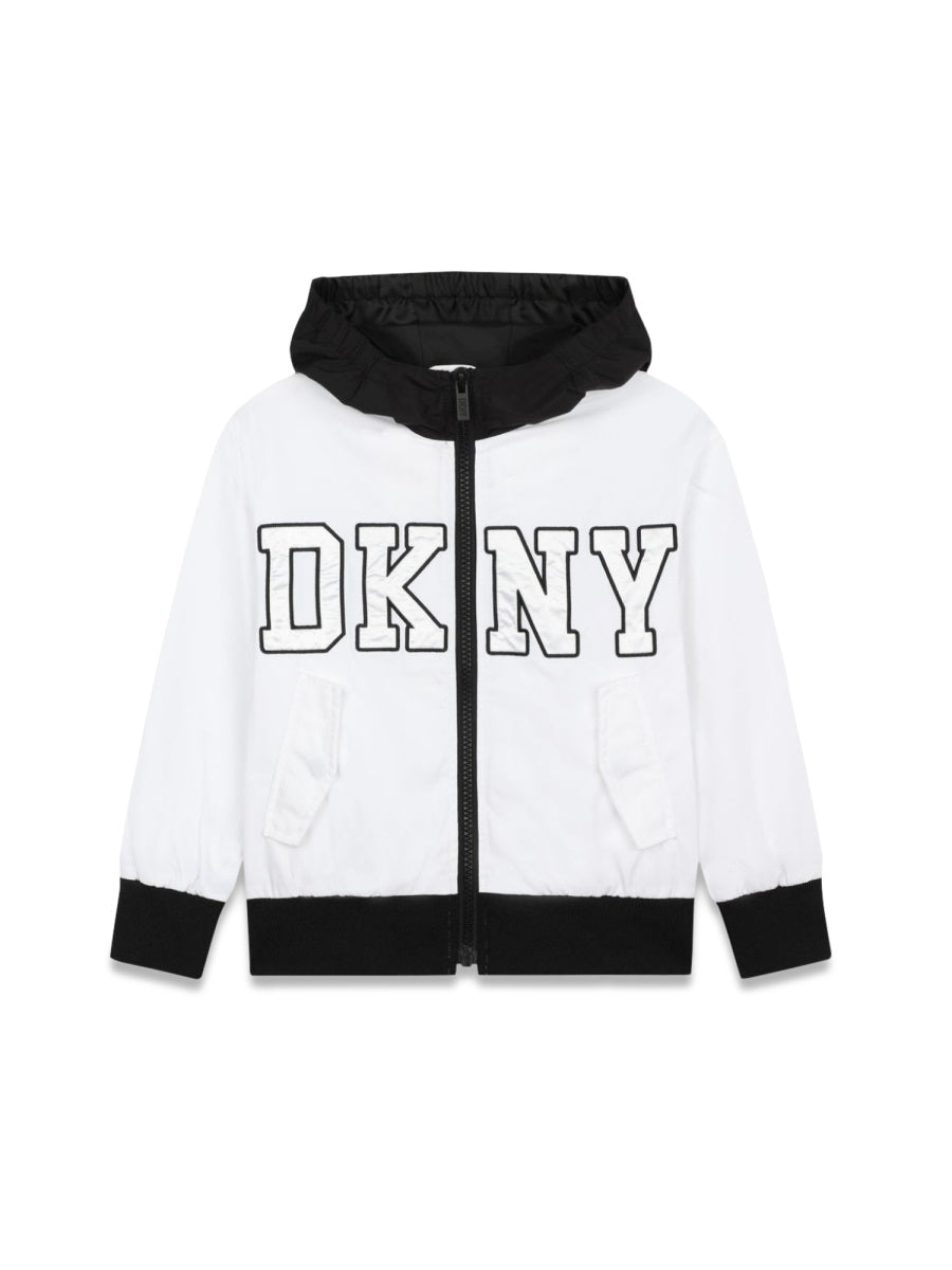 DKNY Hooded Polyester Jacket — White by DKNY