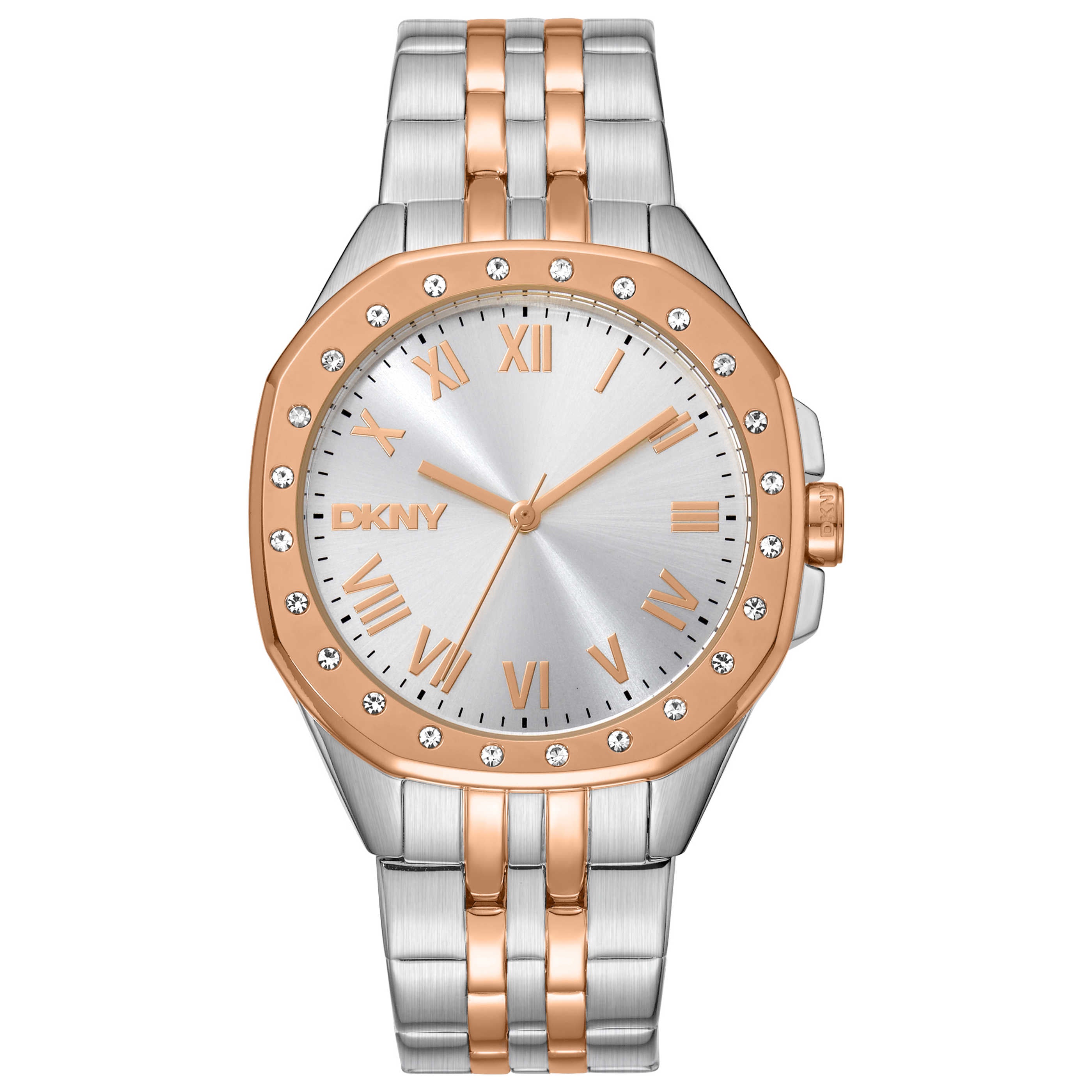 DKNY Crystal-Set Two-Tone Quartz Watch — Rose gold by DKNY