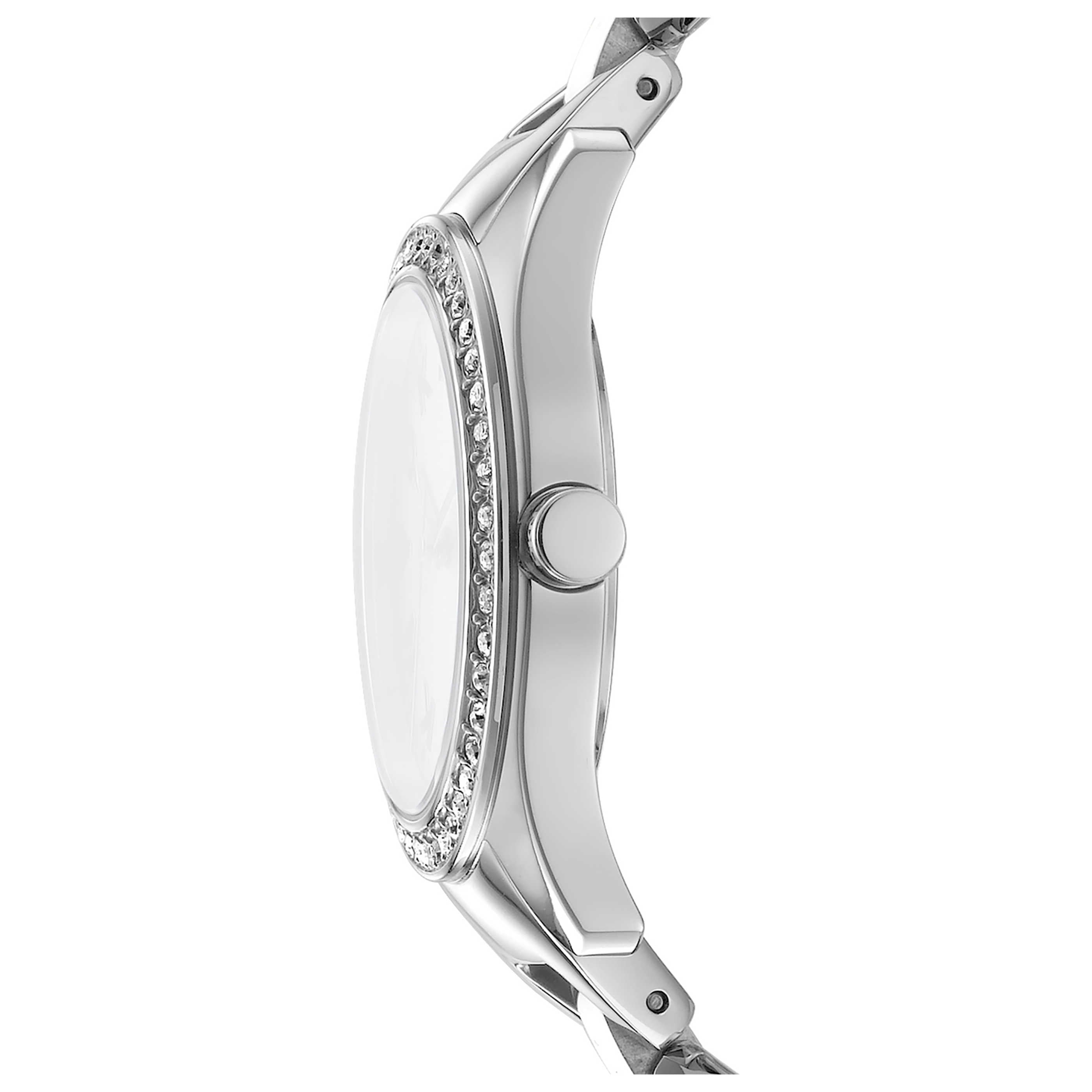 DKNY Crystal-Embellished Quartz Watch — Silver, view 3