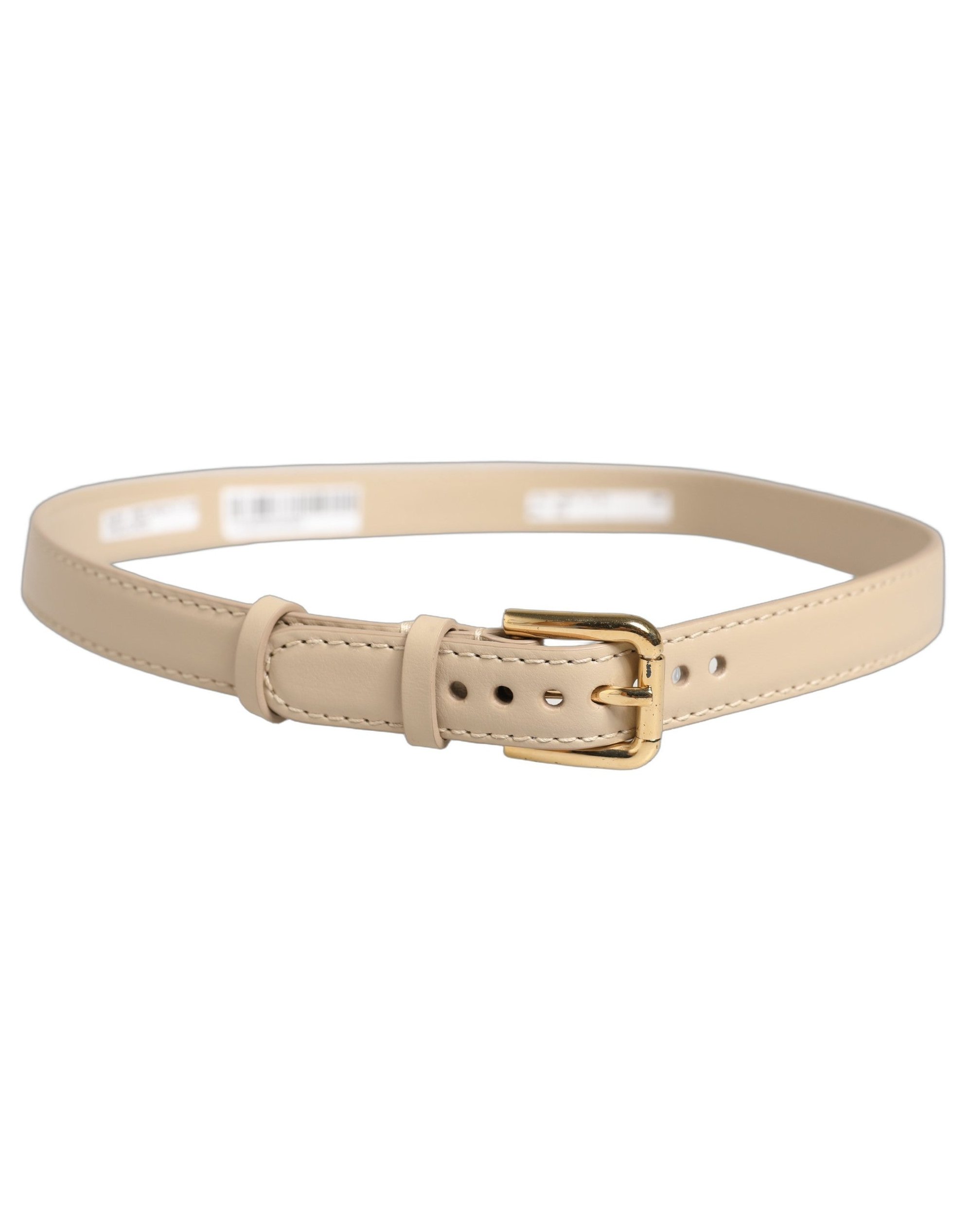 Dolce & Gabbana Croc-Embossed Leather Belt — Beige, view 2