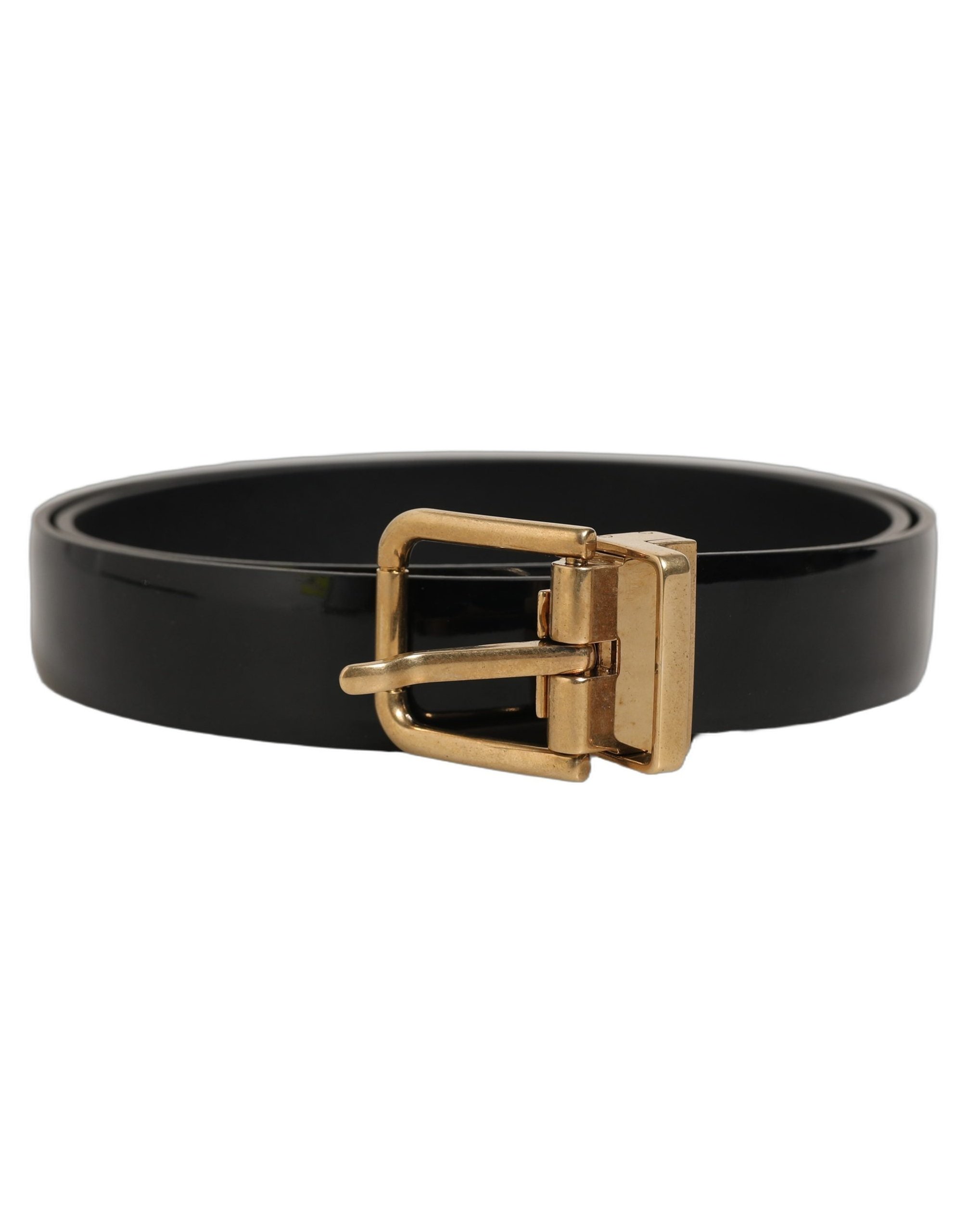 Dolce & Gabbana Glossy Leather Belt — Black by Dolce Gabbana