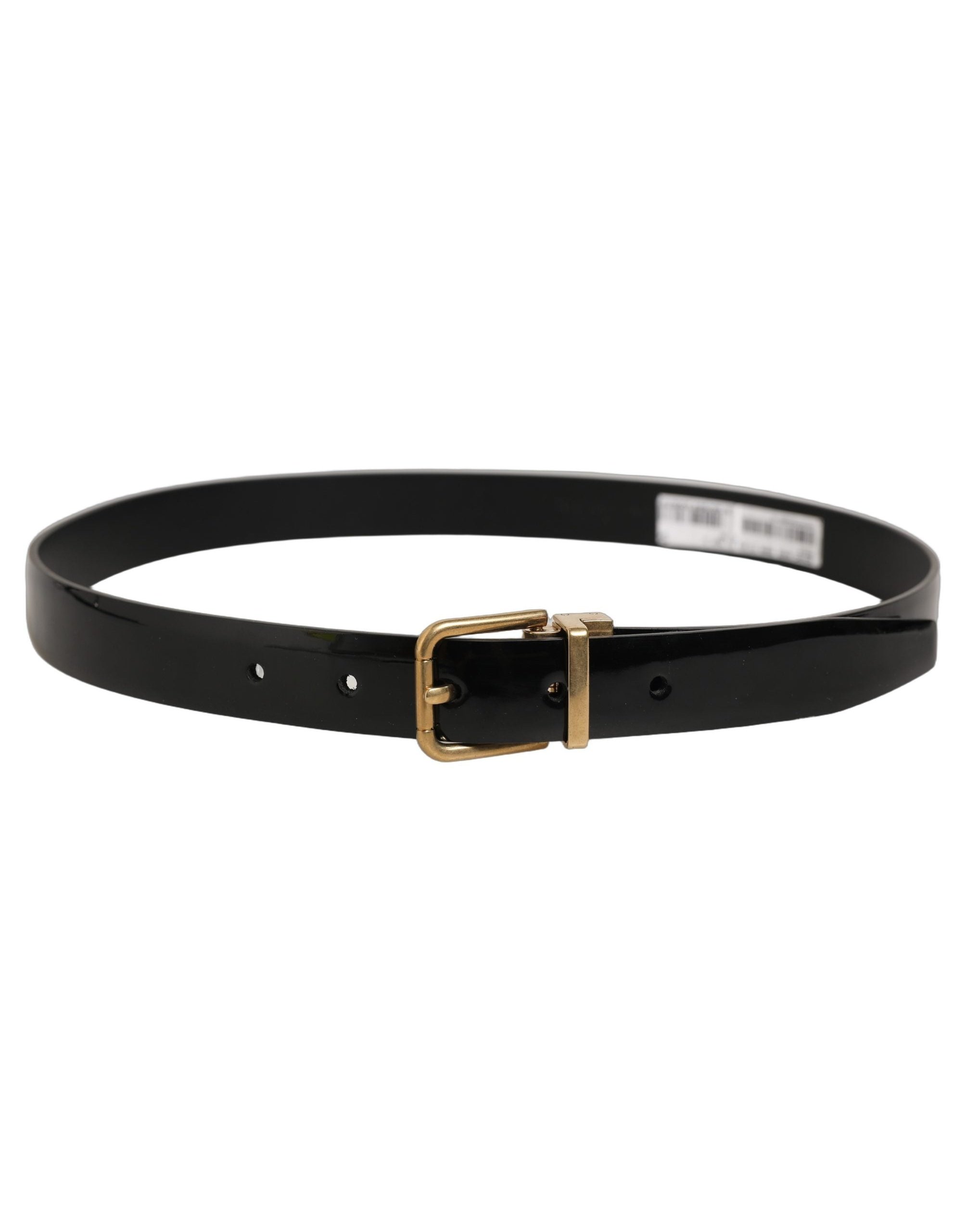 Dolce & Gabbana Glossy Leather Belt — Black, view 2