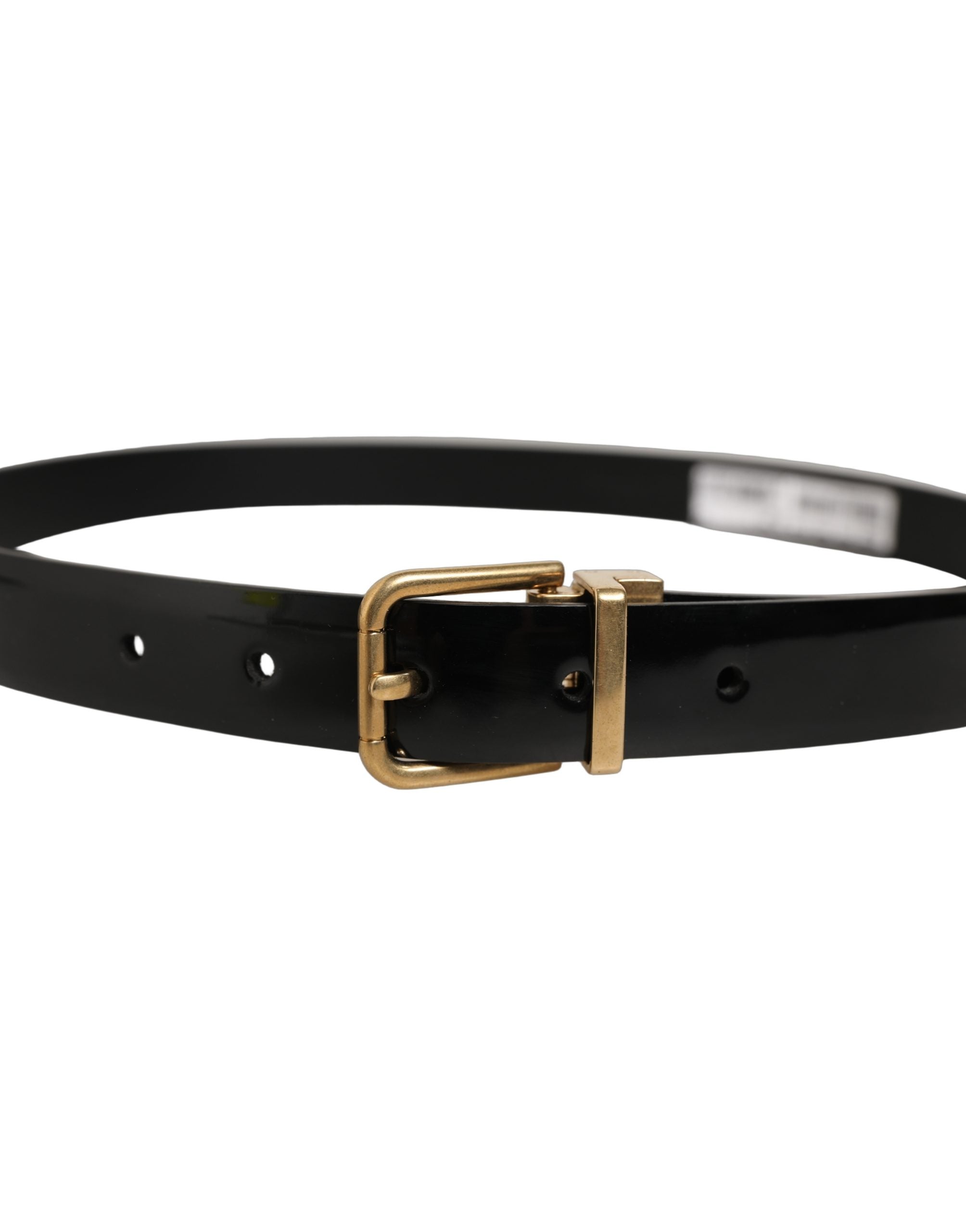 Dolce & Gabbana Glossy Leather Belt — Black, view 3