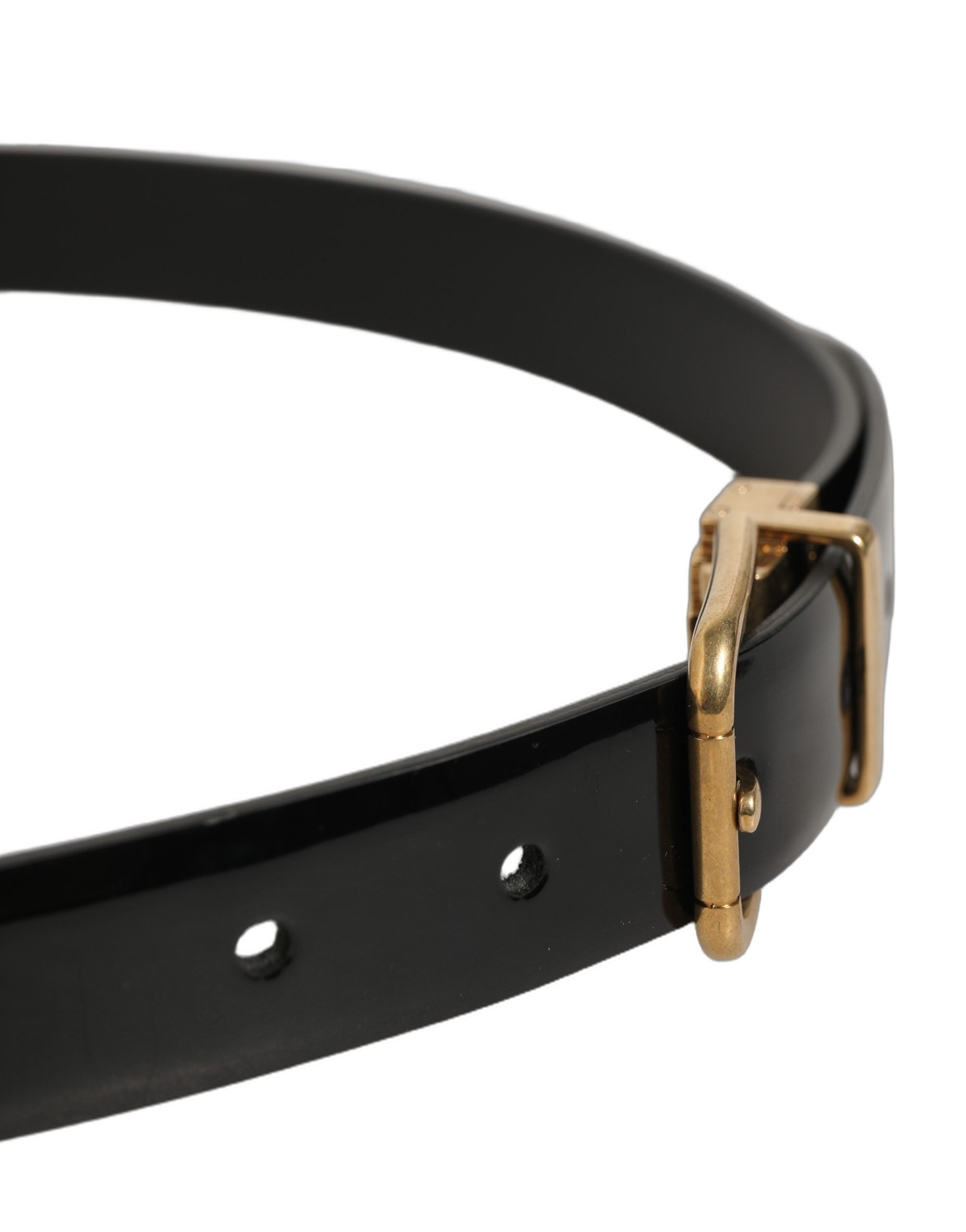 Dolce & Gabbana Glossy Leather Belt — Black, view 4