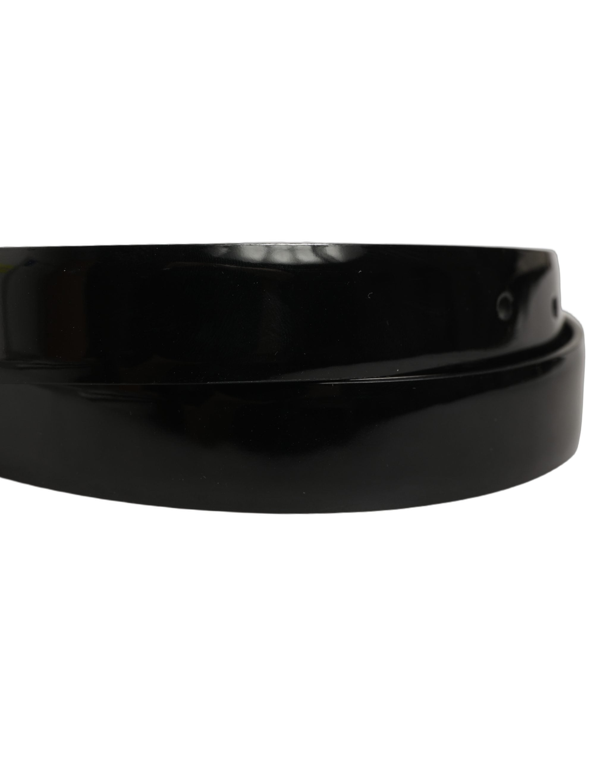 Dolce & Gabbana Glossy Leather Belt — Black, view 5