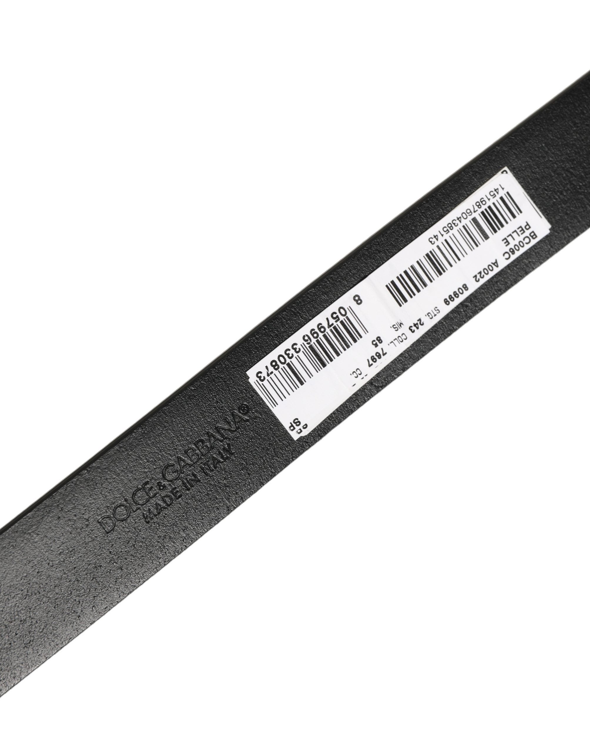 Dolce & Gabbana Glossy Leather Belt — Black, view 6
