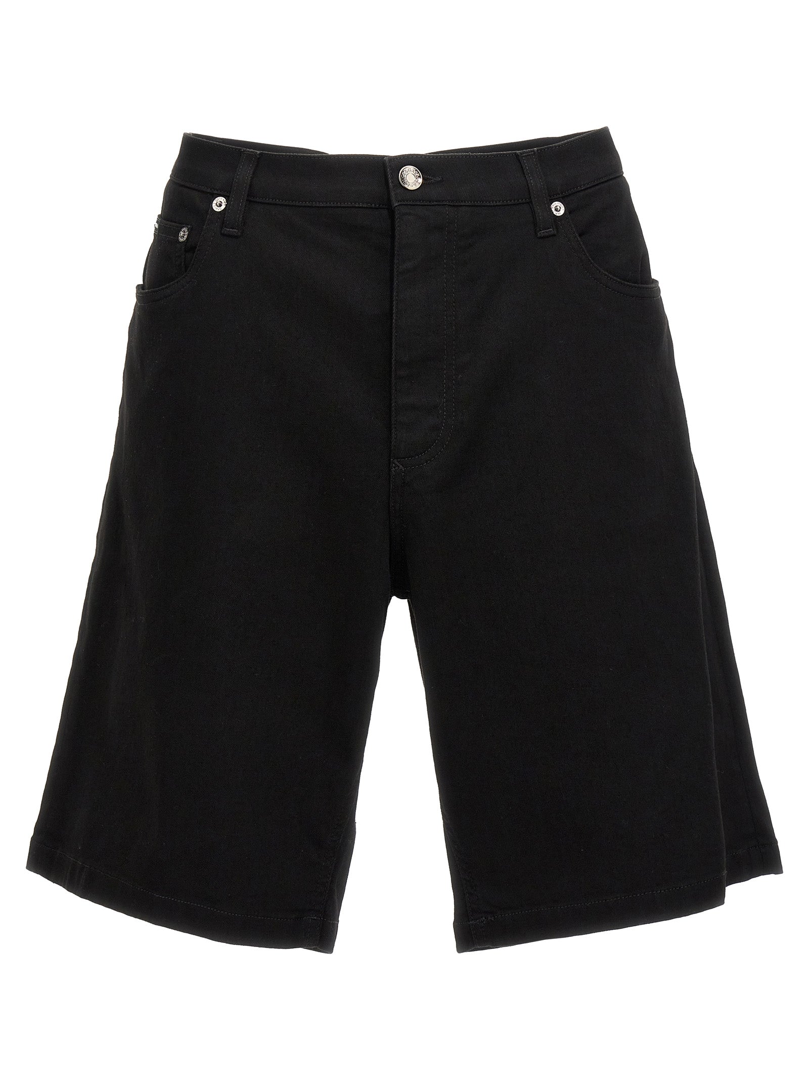 Dolce & Gabbana Cotton Denim Bermuda Shorts — Black by Dolce Gabbana