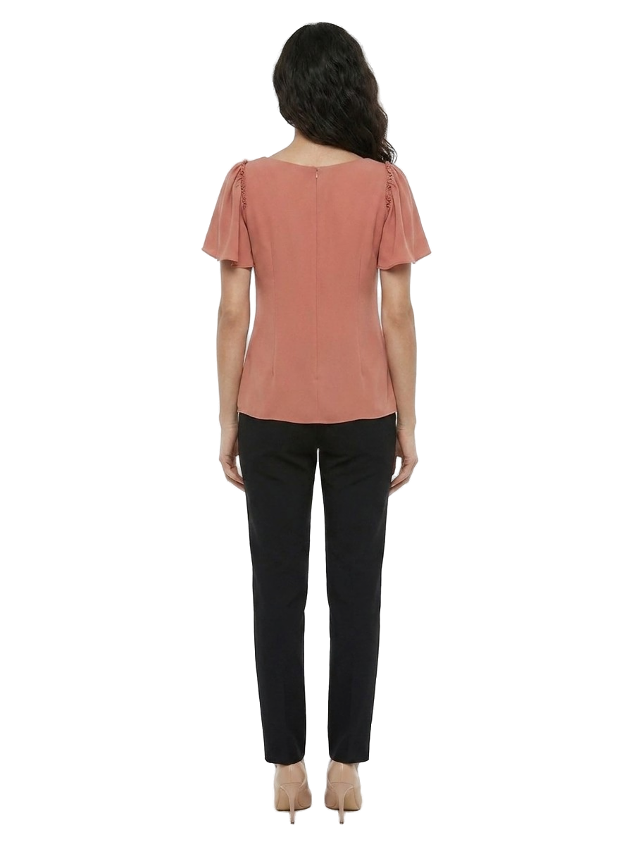 Dolce & Gabbana Ruffled Flutter Sleeve Blouse — Rose, view 2