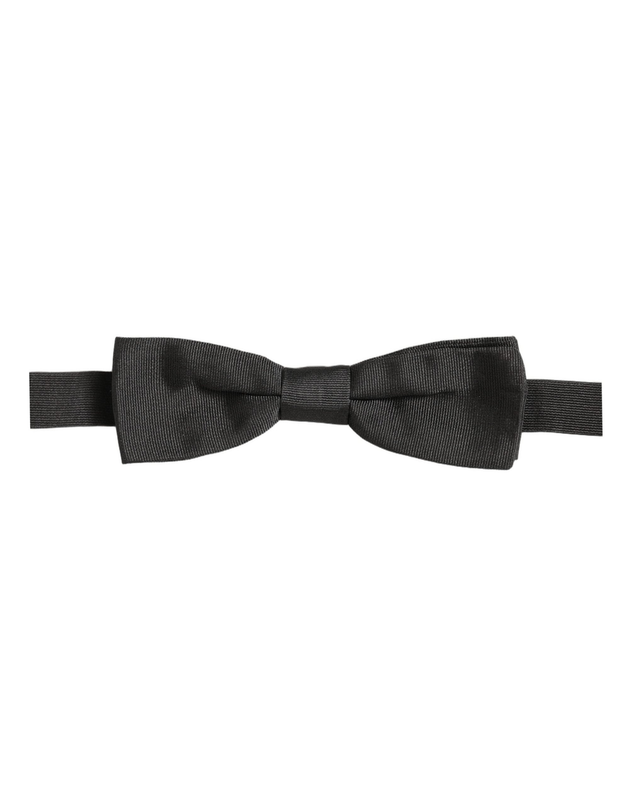 Dolce & Gabbana Cotton Adjustable Bow Tie — Black, view 4