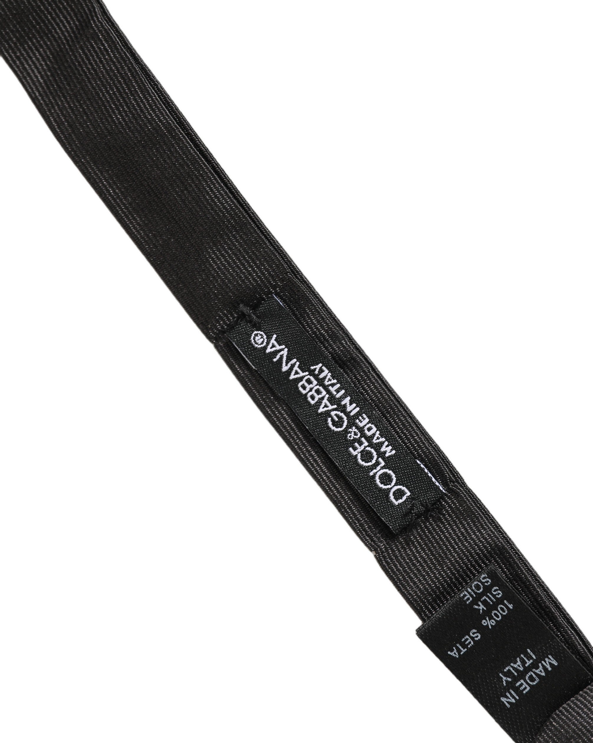 Dolce & Gabbana Cotton Adjustable Bow Tie — Black, view 5