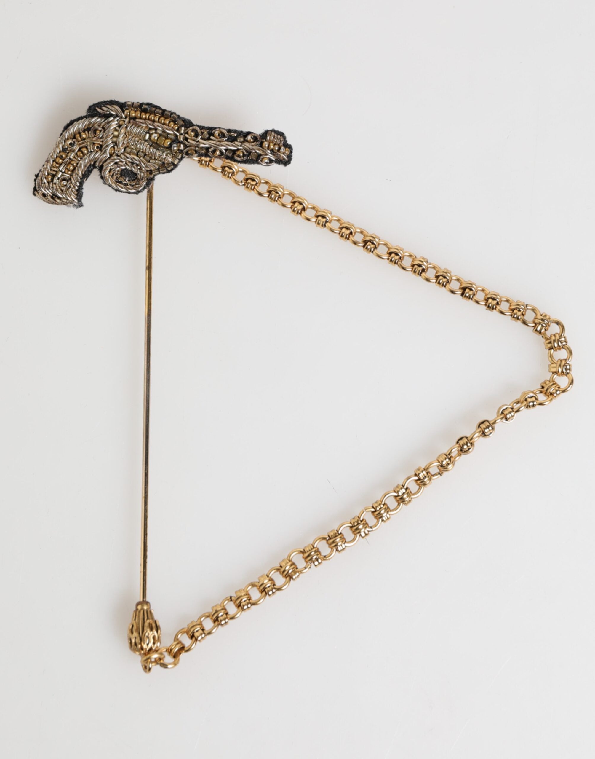 Dolce & Gabbana Revolver-Design Brass Brooch — Gold by Dolce Gabbana