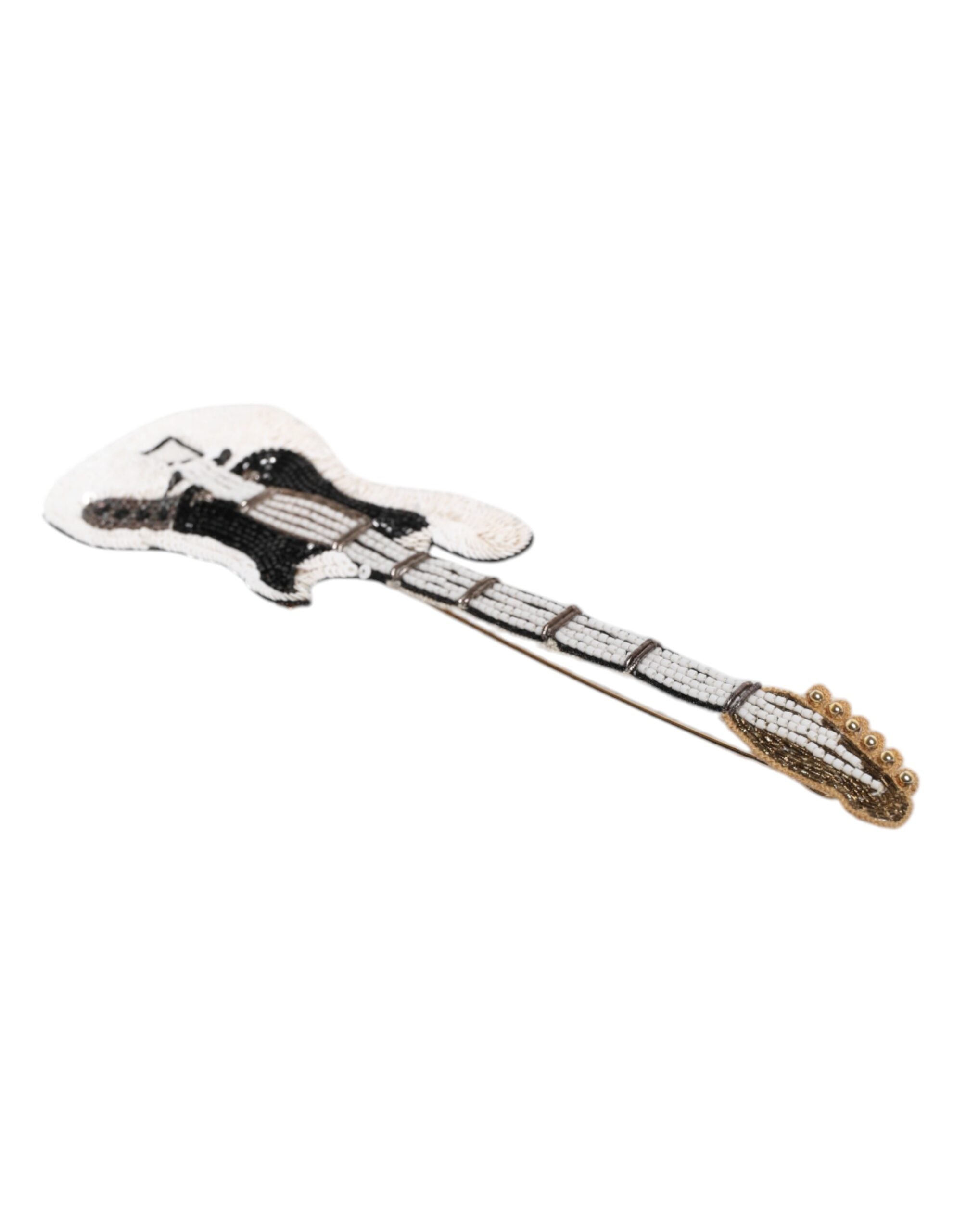 Dolce & Gabbana Beaded Guitar Brooch — Gold, view 6