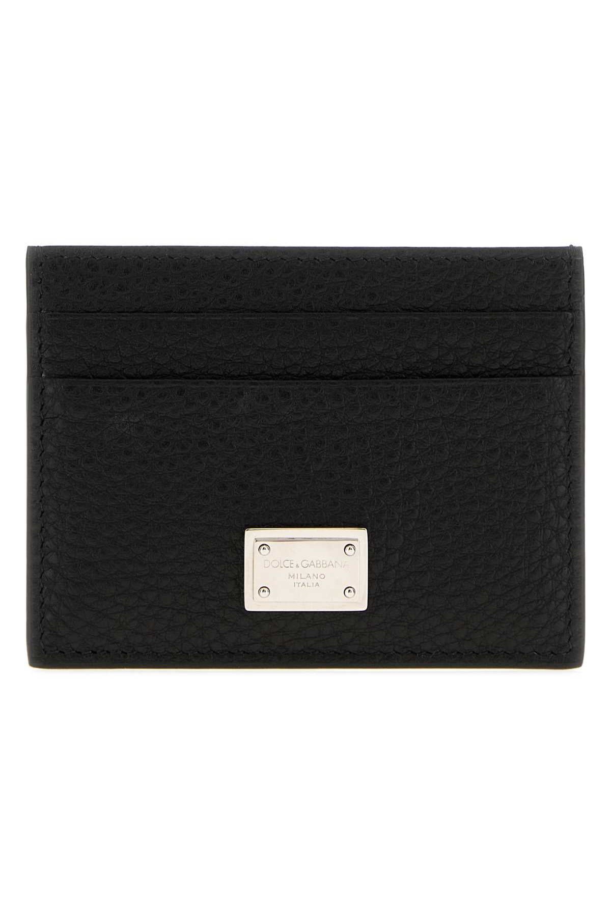 Dolce & Gabbana Textured Leather Card Case — Black by Dolce Gabbana