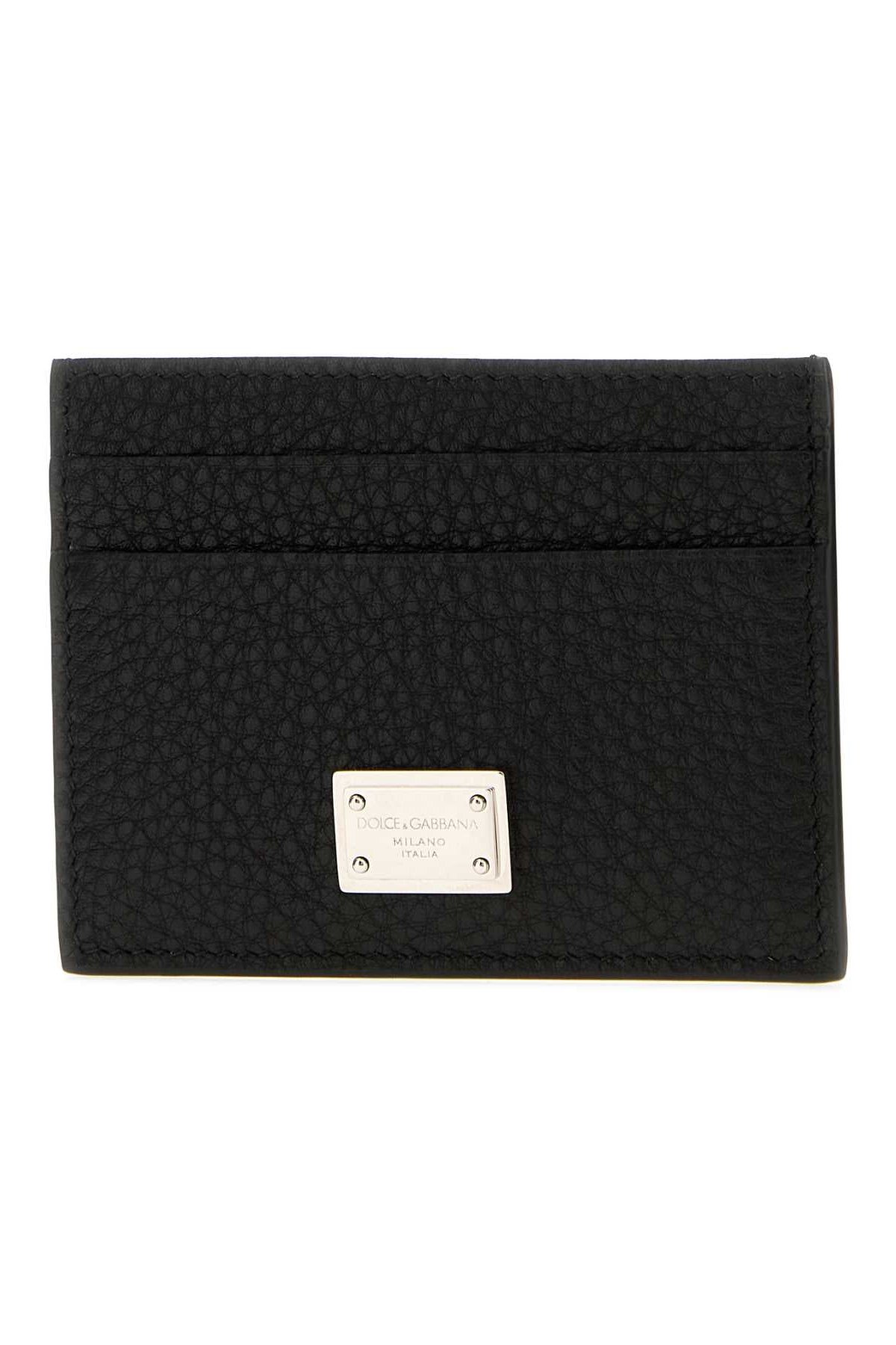 Dolce & Gabbana Textured Leather Card Case — Black, view 2