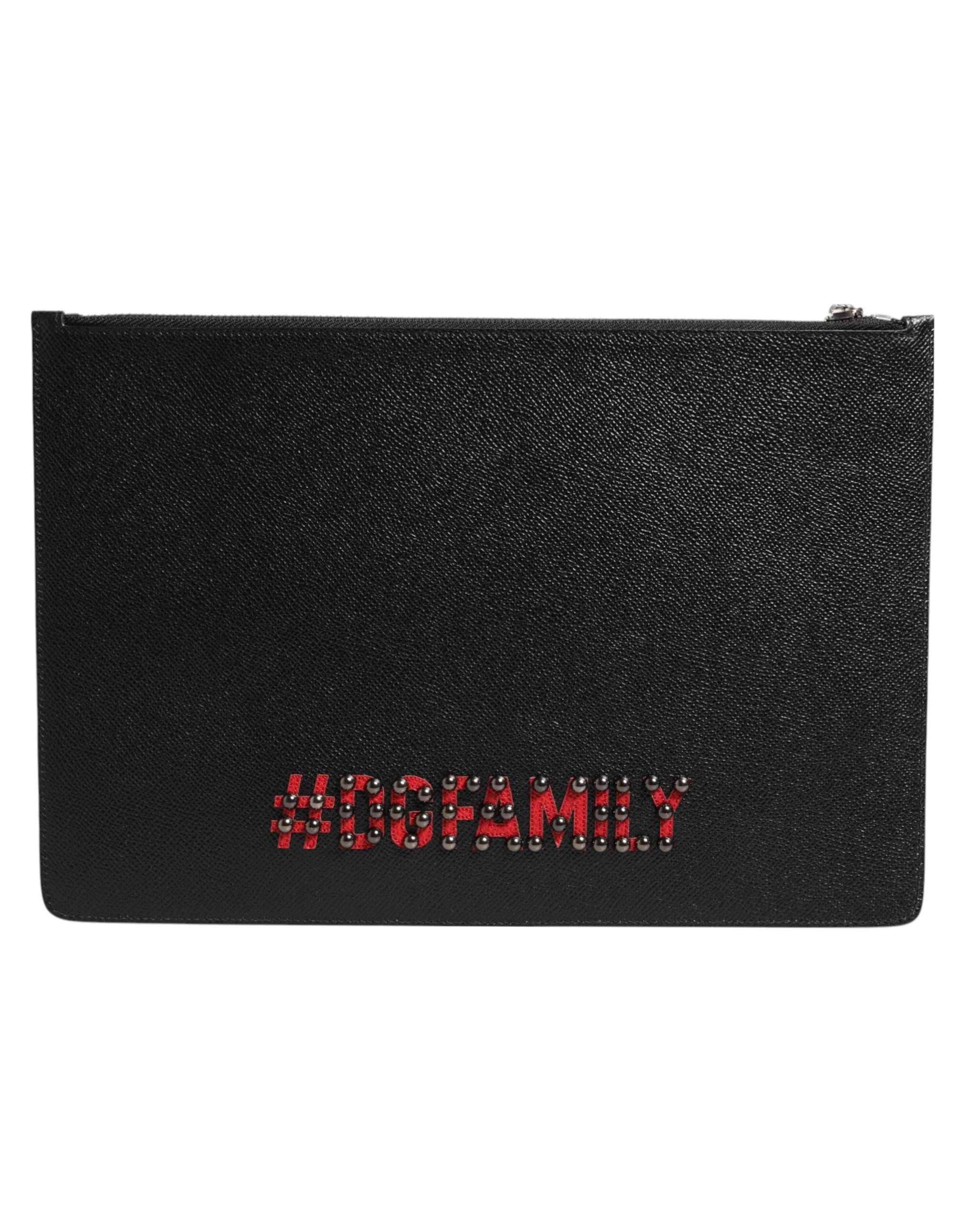 Dolce & Gabbana Embellished Leather Clutch — Black, view 4