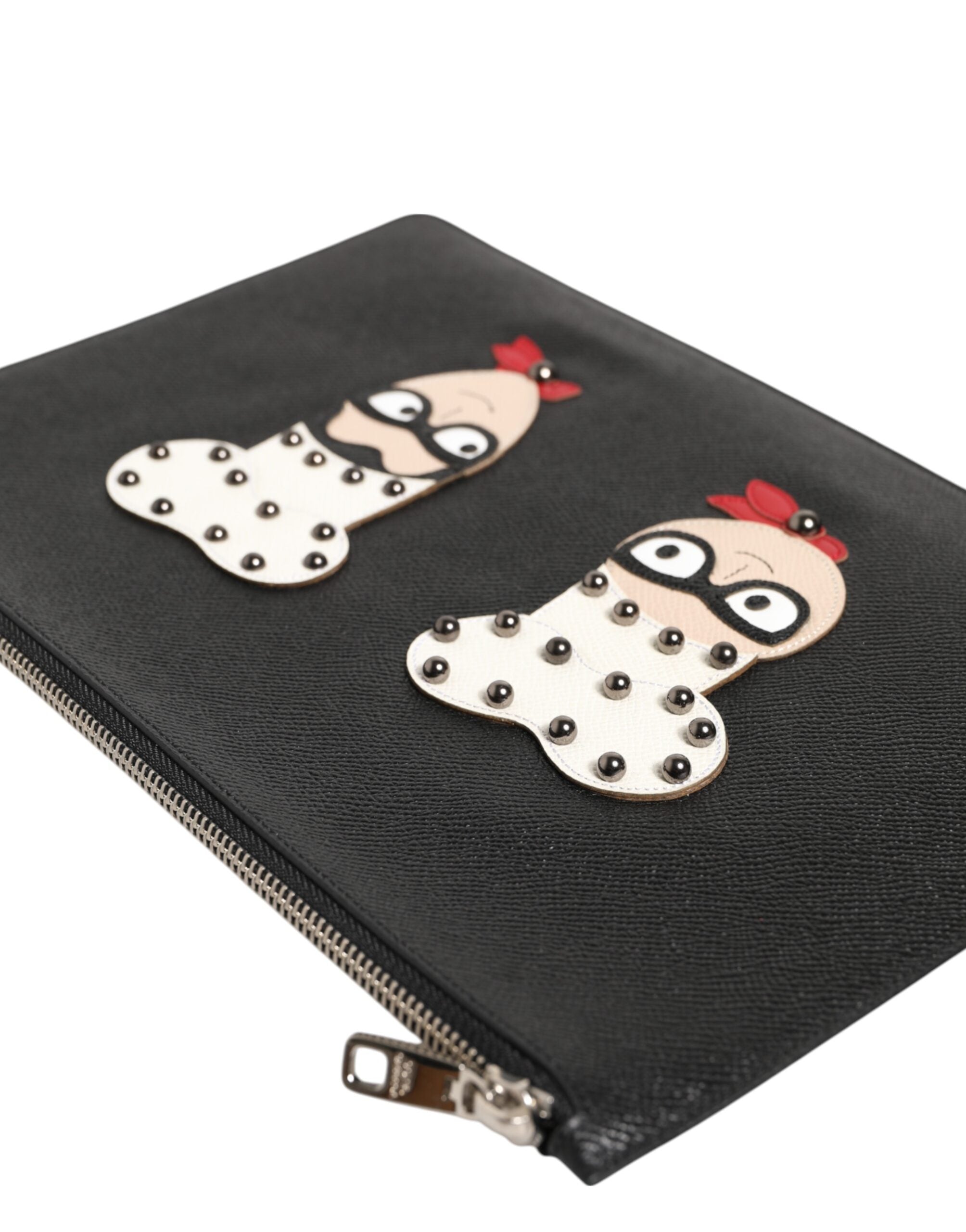 Dolce & Gabbana Embellished Leather Clutch — Black, view 5