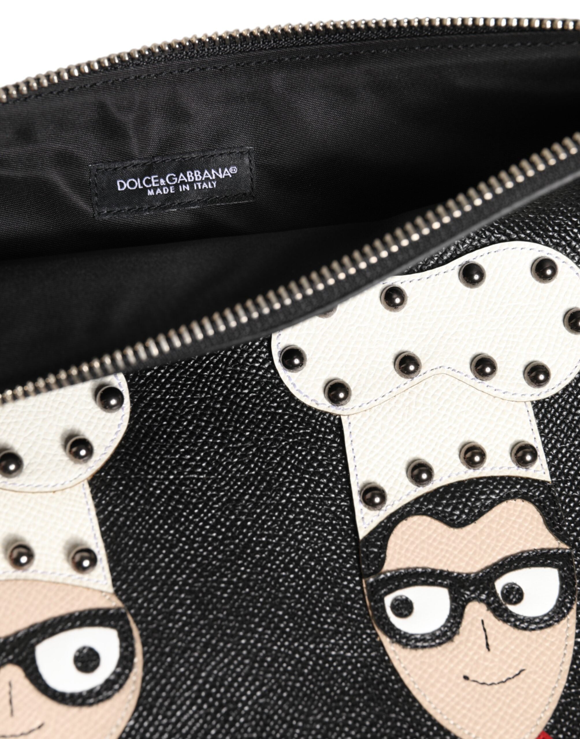 Dolce & Gabbana Embellished Leather Clutch — Black, view 8