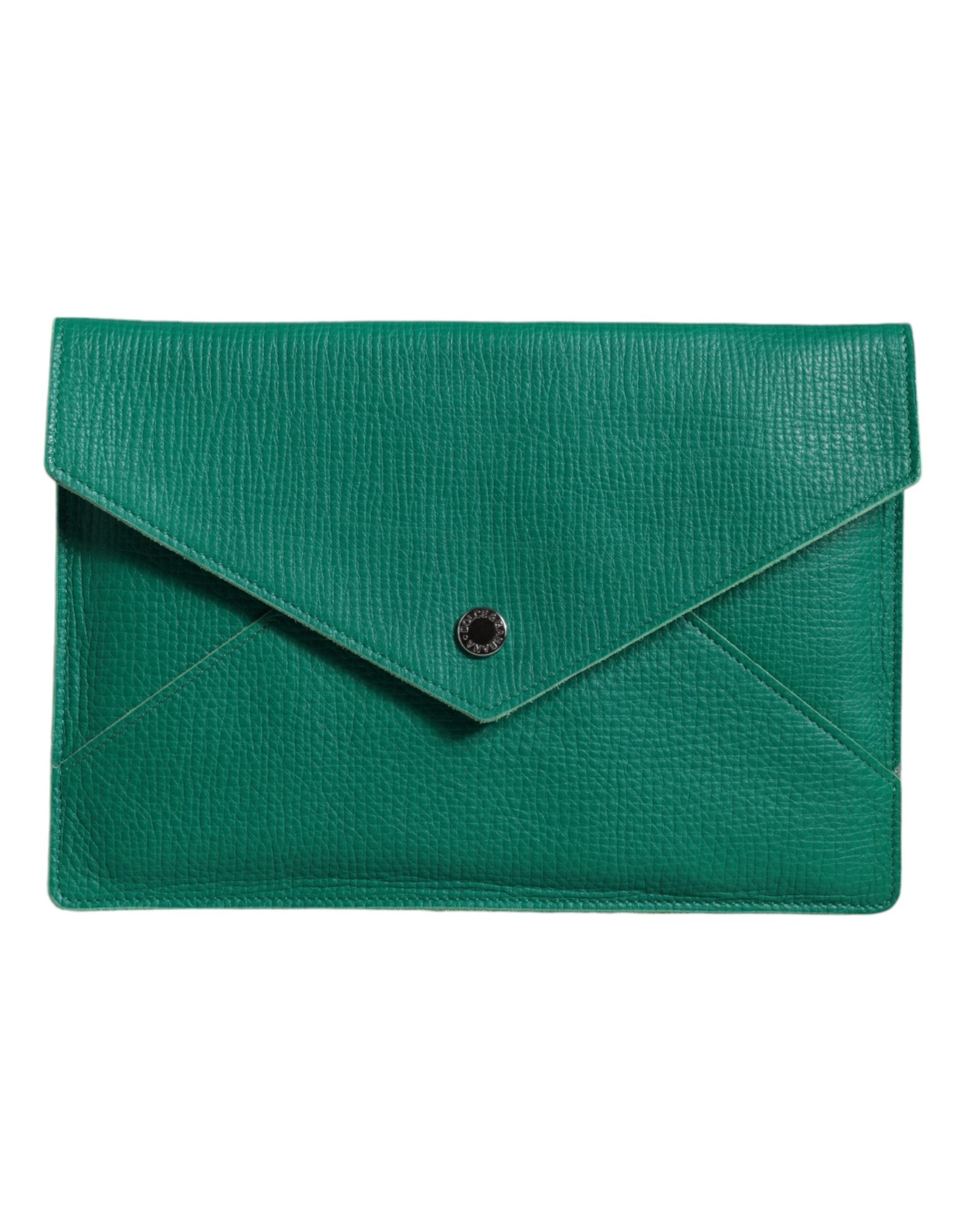Dolce & Gabbana Leather Envelope Clutch — Green by Dolce Gabbana