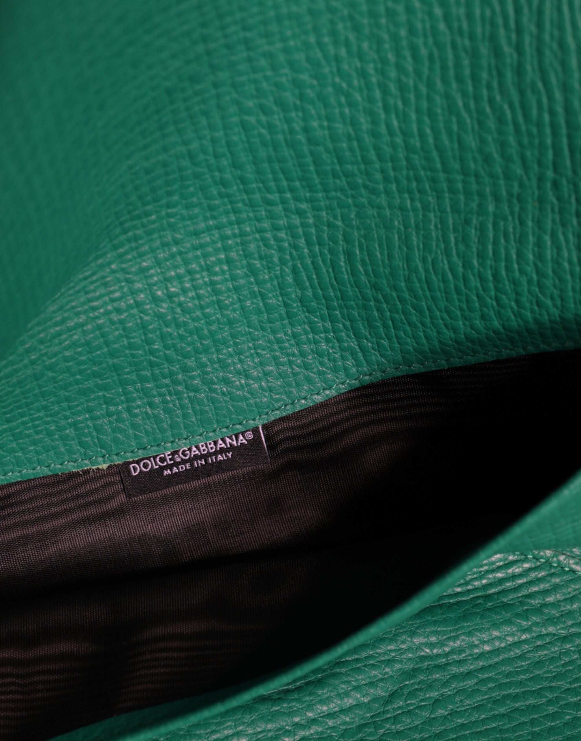 Dolce & Gabbana Leather Envelope Clutch — Green, view 4