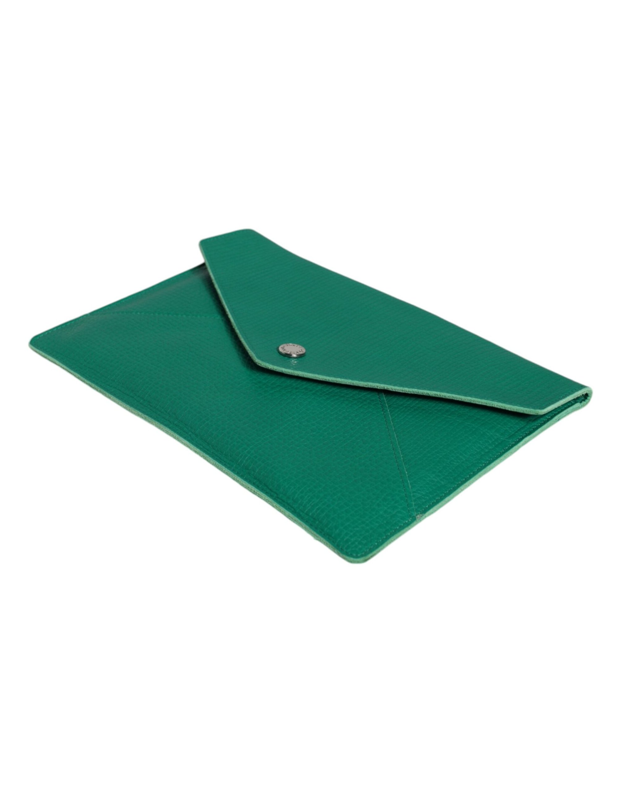 Dolce & Gabbana Leather Envelope Clutch — Green, view 6