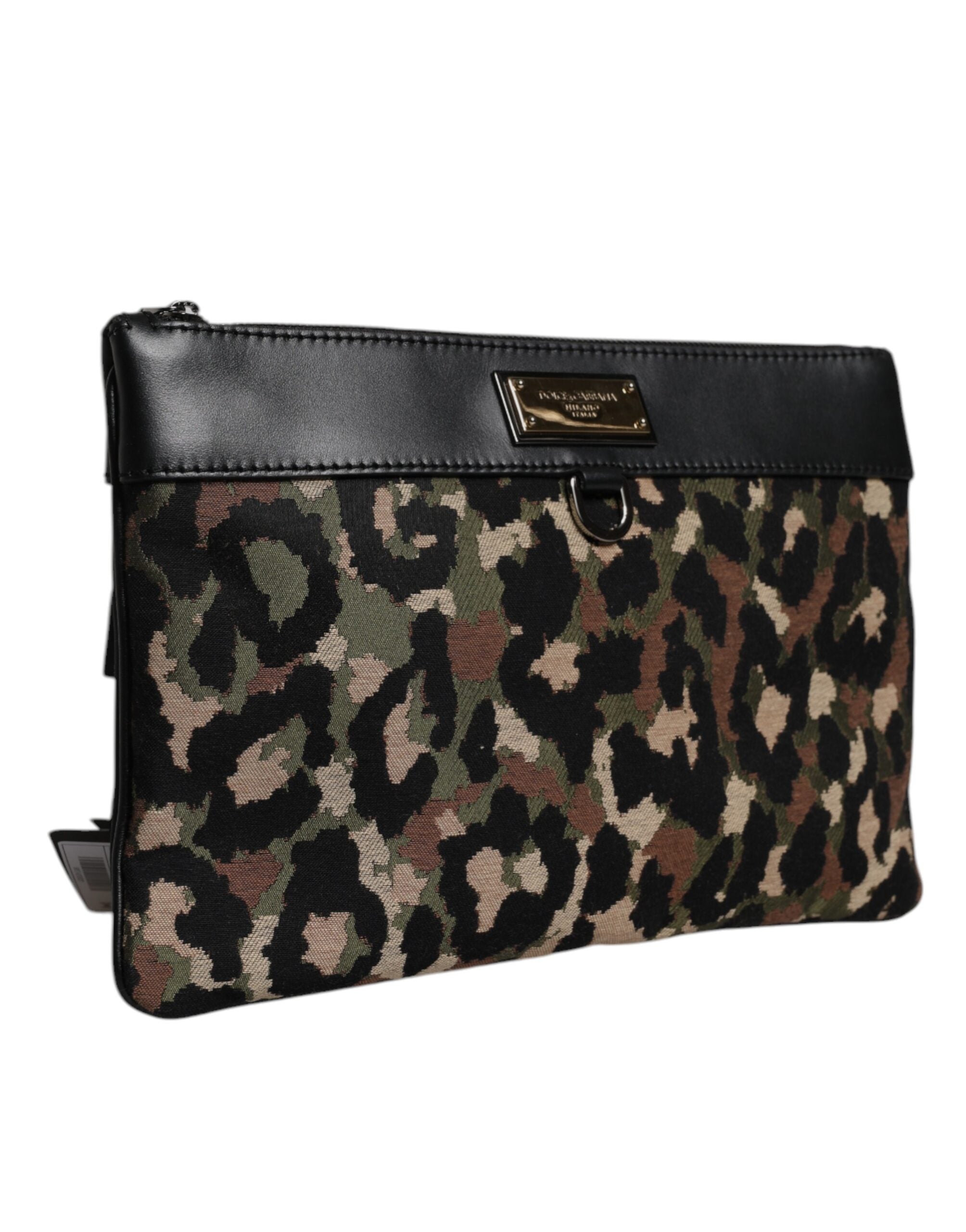 Dolce & Gabbana Leopard Jacquard Clutch — Multicolor, view 3