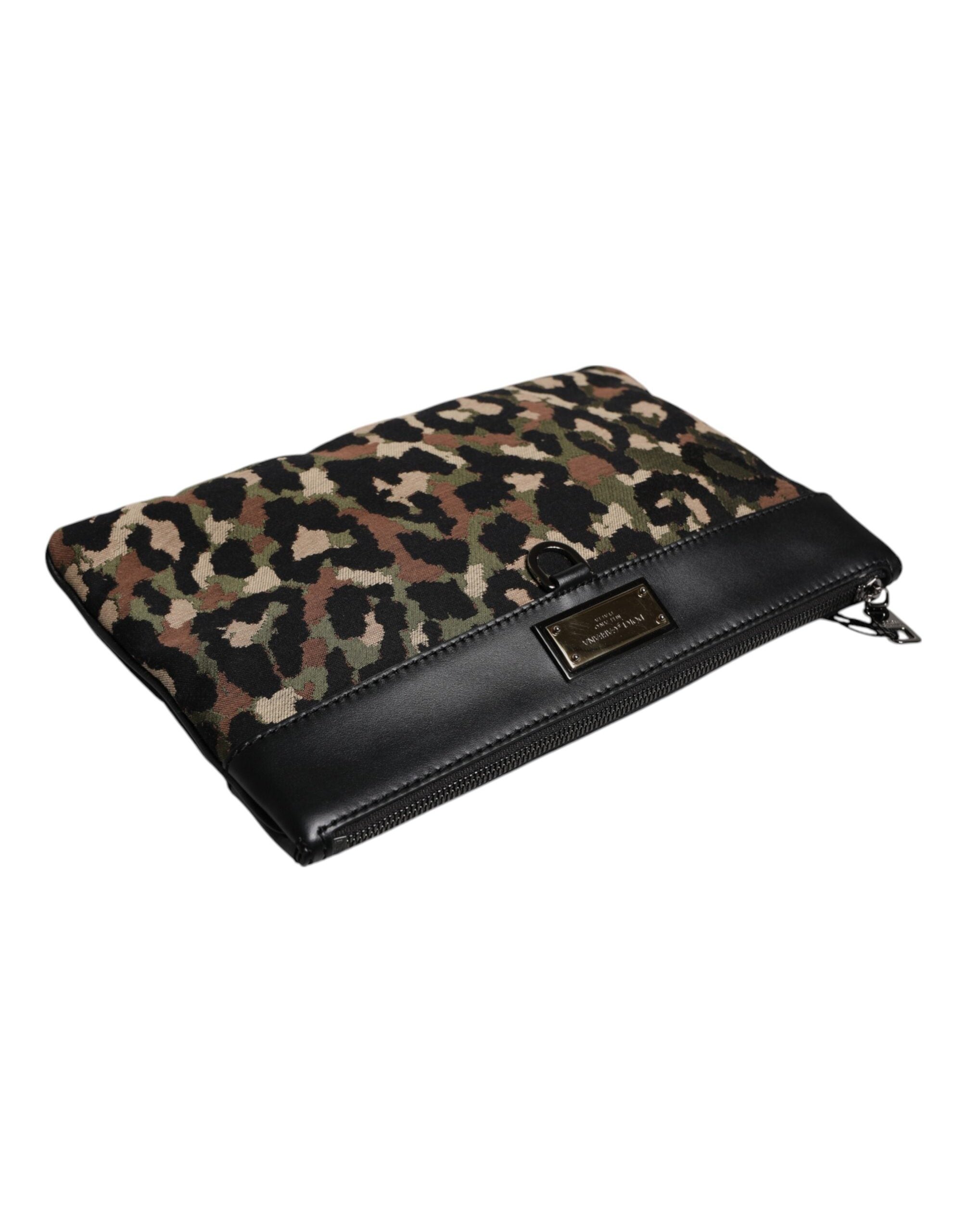 Dolce & Gabbana Leopard Jacquard Clutch — Multicolor, view 5