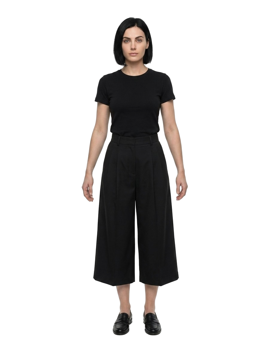 Dolce & Gabbana Wide-Leg Cotton Culottes — Black by Dolce Gabbana