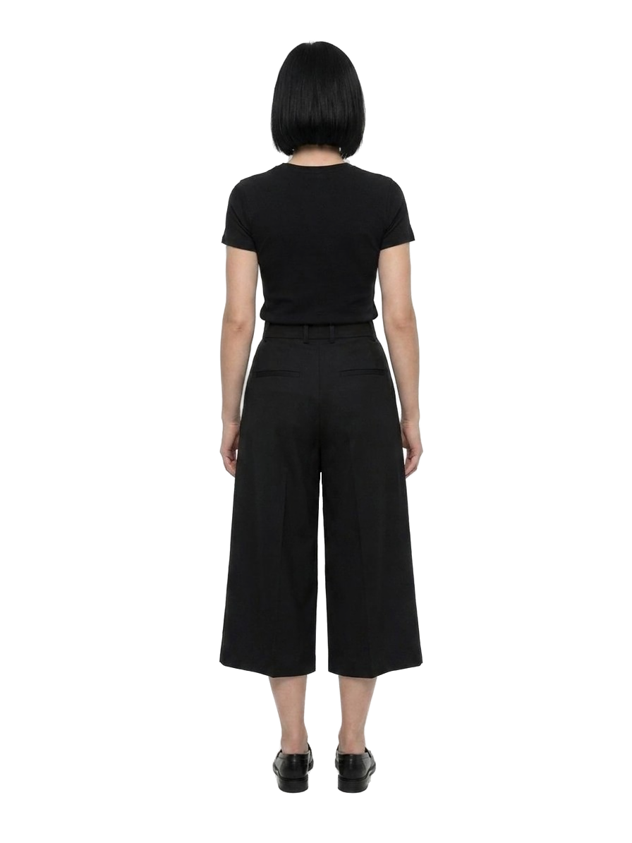 Dolce & Gabbana Wide-Leg Cotton Culottes — Black, view 2