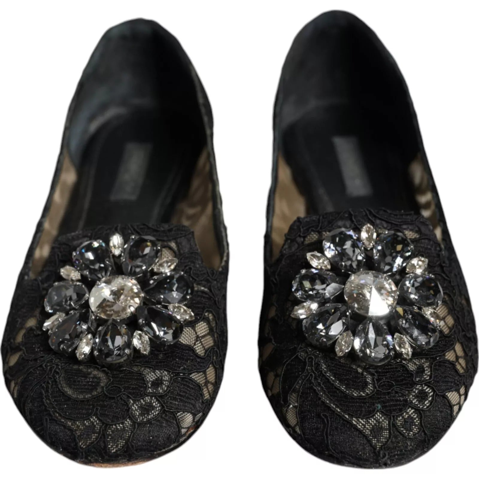 Dolce & Gabbana Lace Crystal-Embellished Flat — Black, view 3