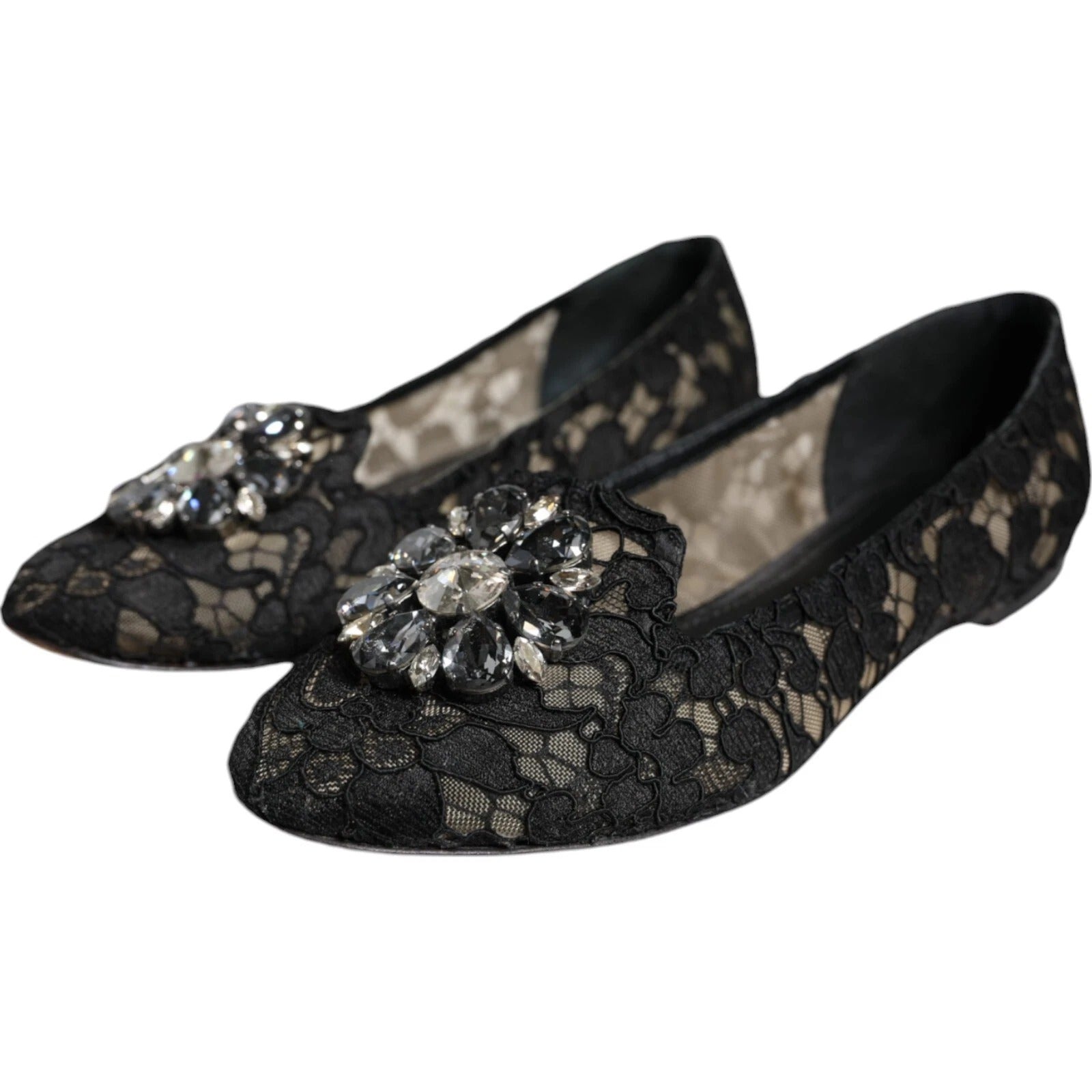 Dolce & Gabbana Lace Crystal-Embellished Flat — Black, view 5