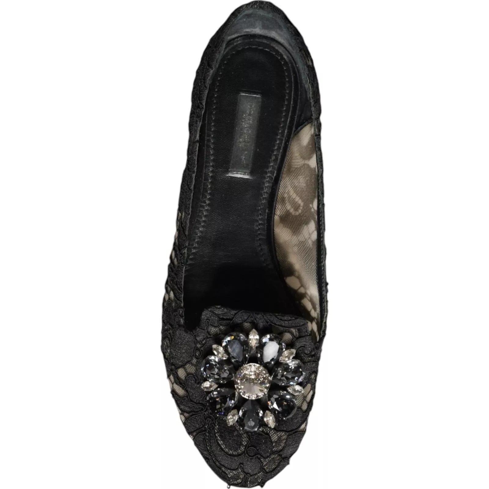 Dolce & Gabbana Lace Crystal-Embellished Flat — Black, view 7