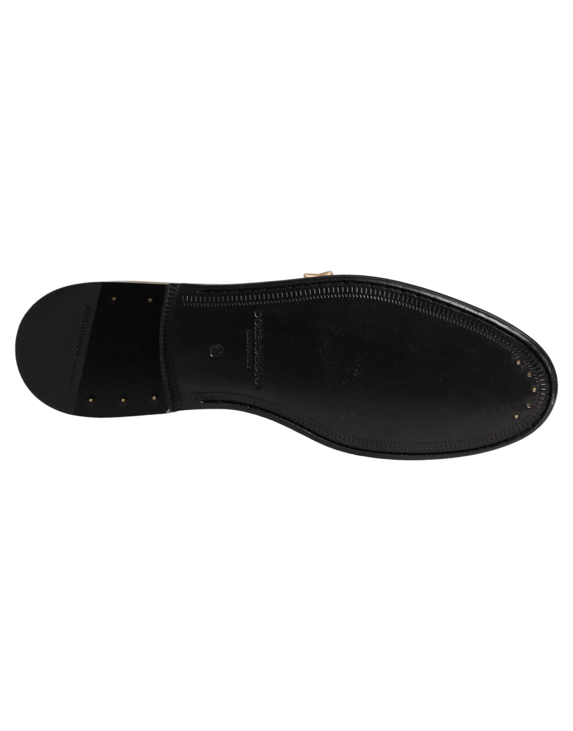 Dolce & Gabbana Metallic Leather with Satin Bow Flat — Gold, view 8