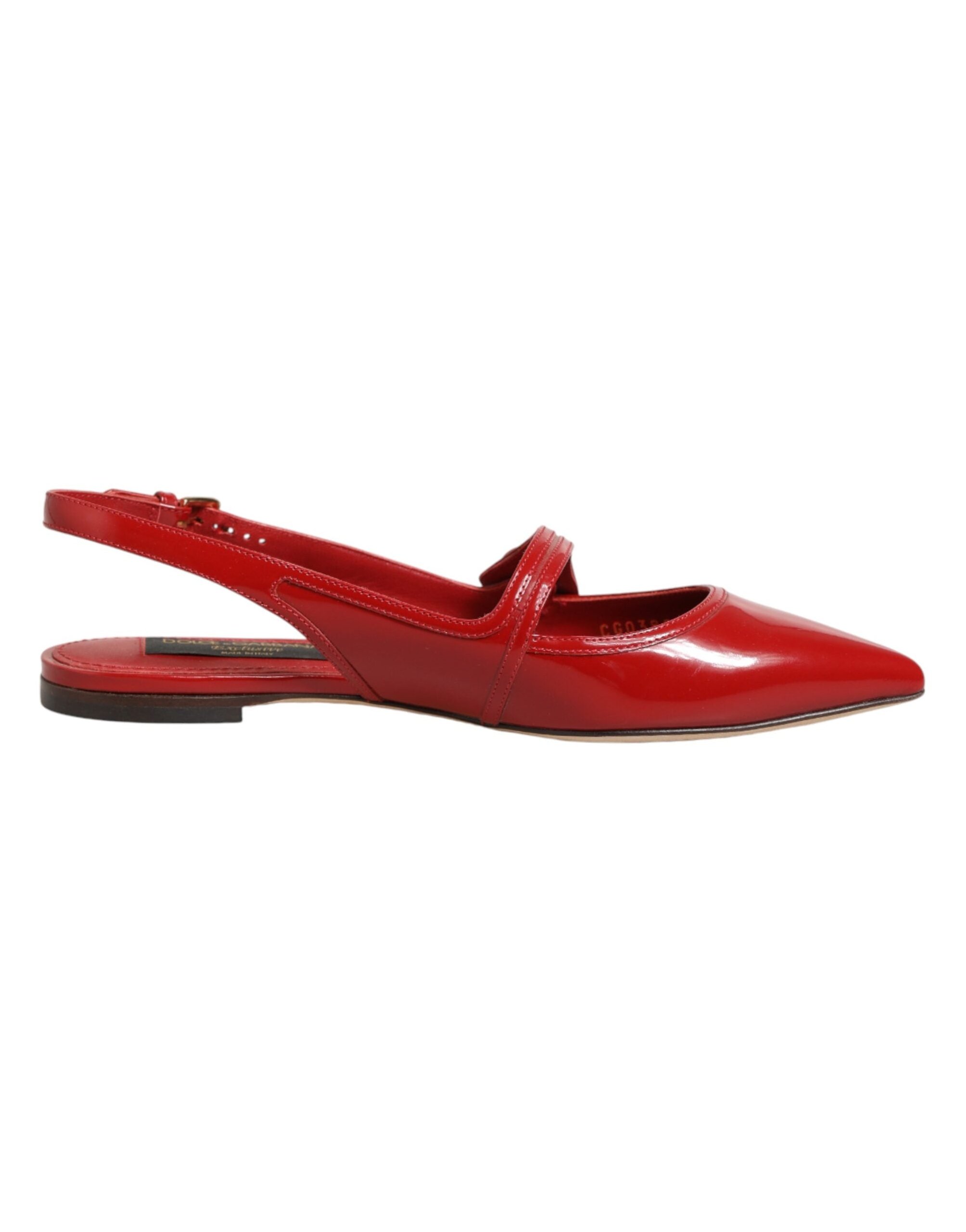 Dolce & Gabbana Leather Slingback Flat — Red, view 2
