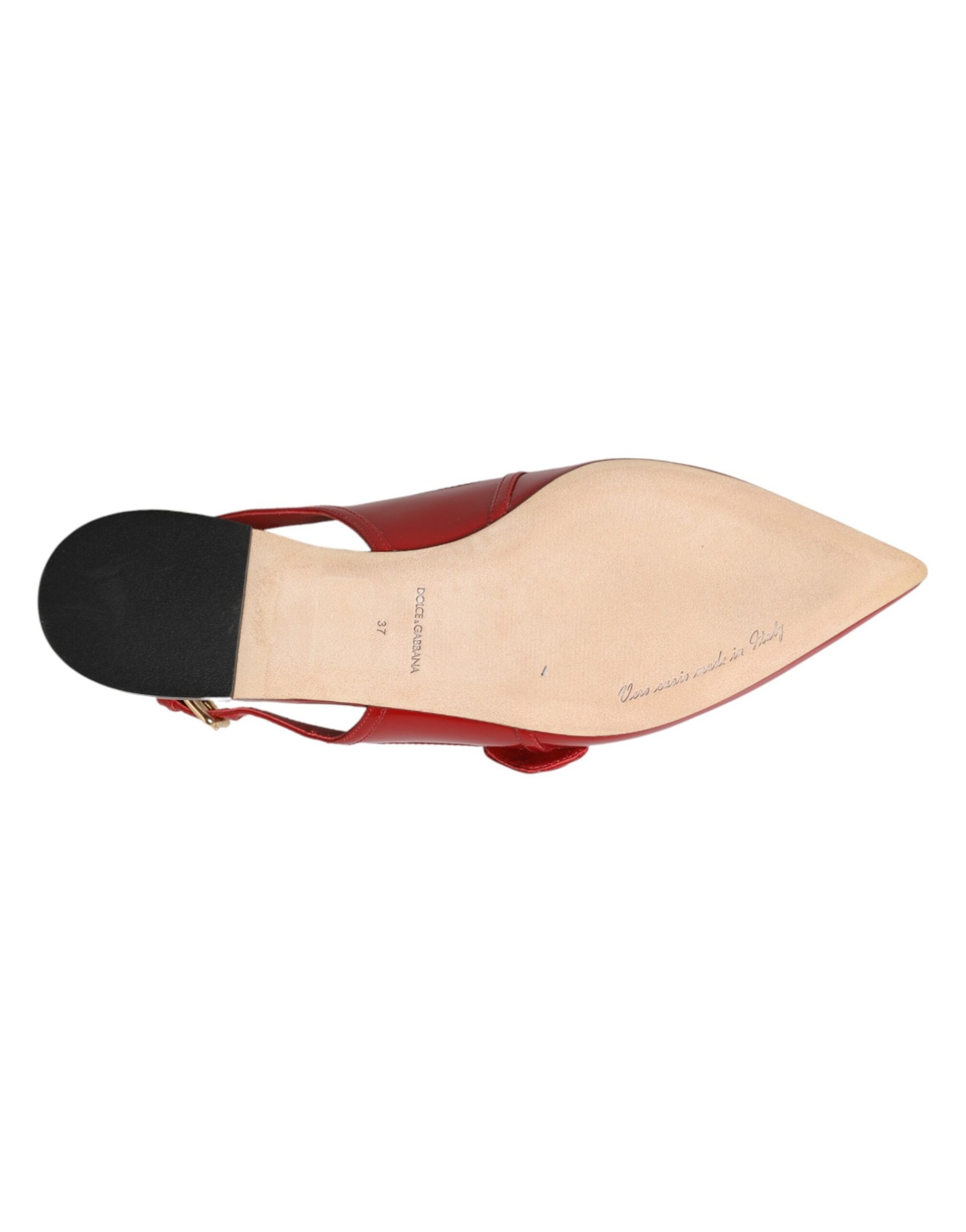 Dolce & Gabbana Leather Slingback Flat — Red, view 4