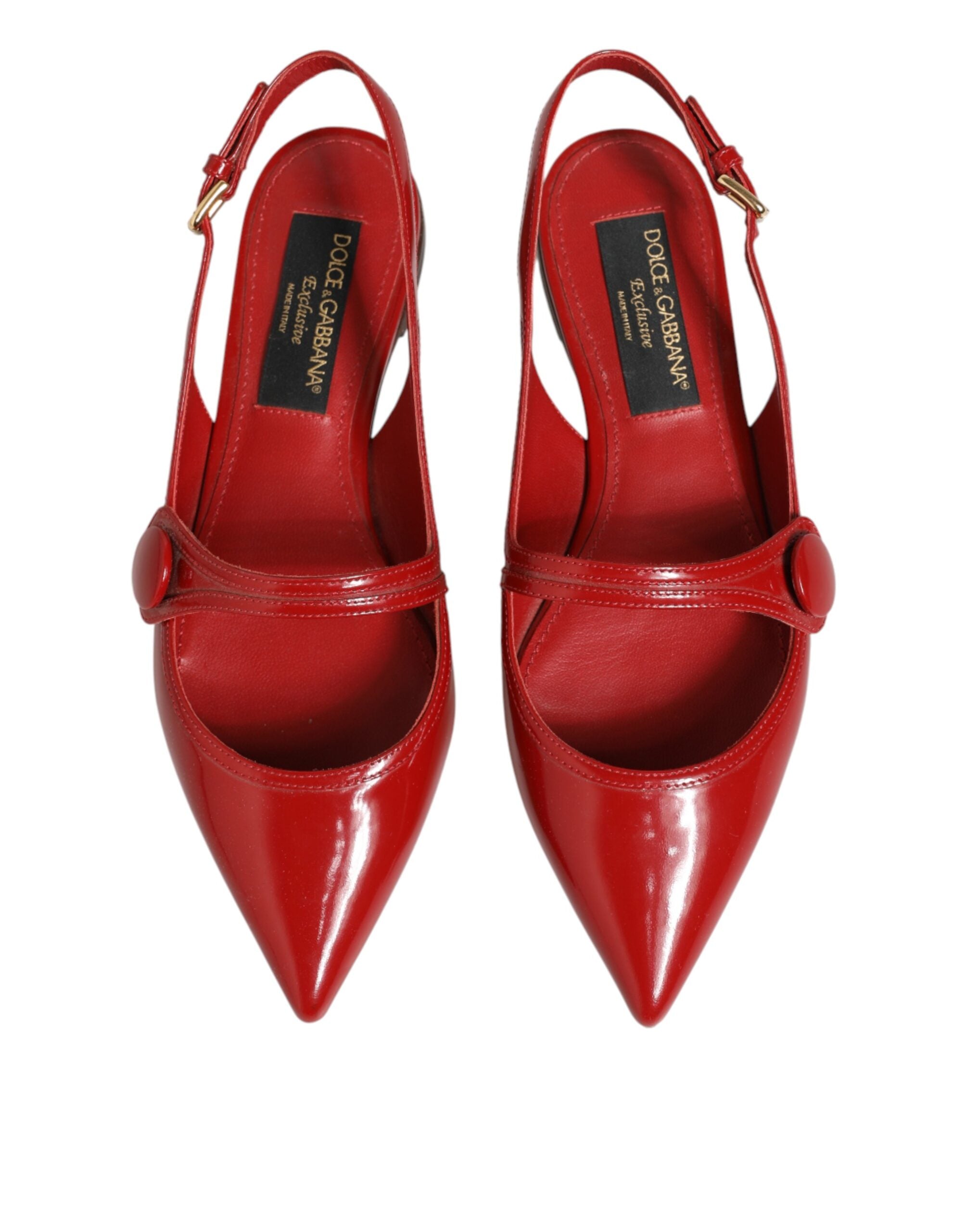 Dolce & Gabbana Leather Slingback Flat — Red, view 6