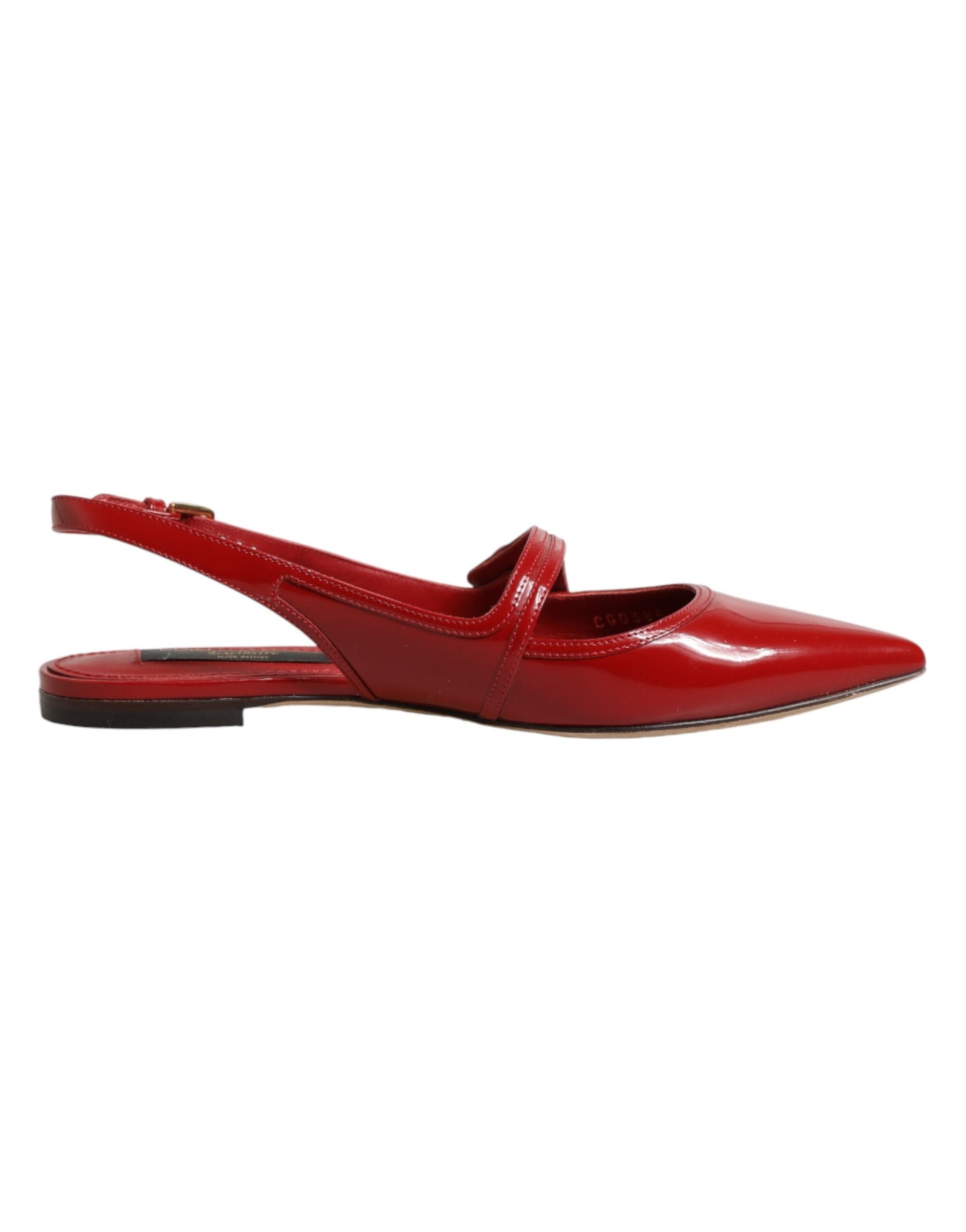 Dolce & Gabbana Patent Leather Slingback Flat — Red by Dolce Gabbana
